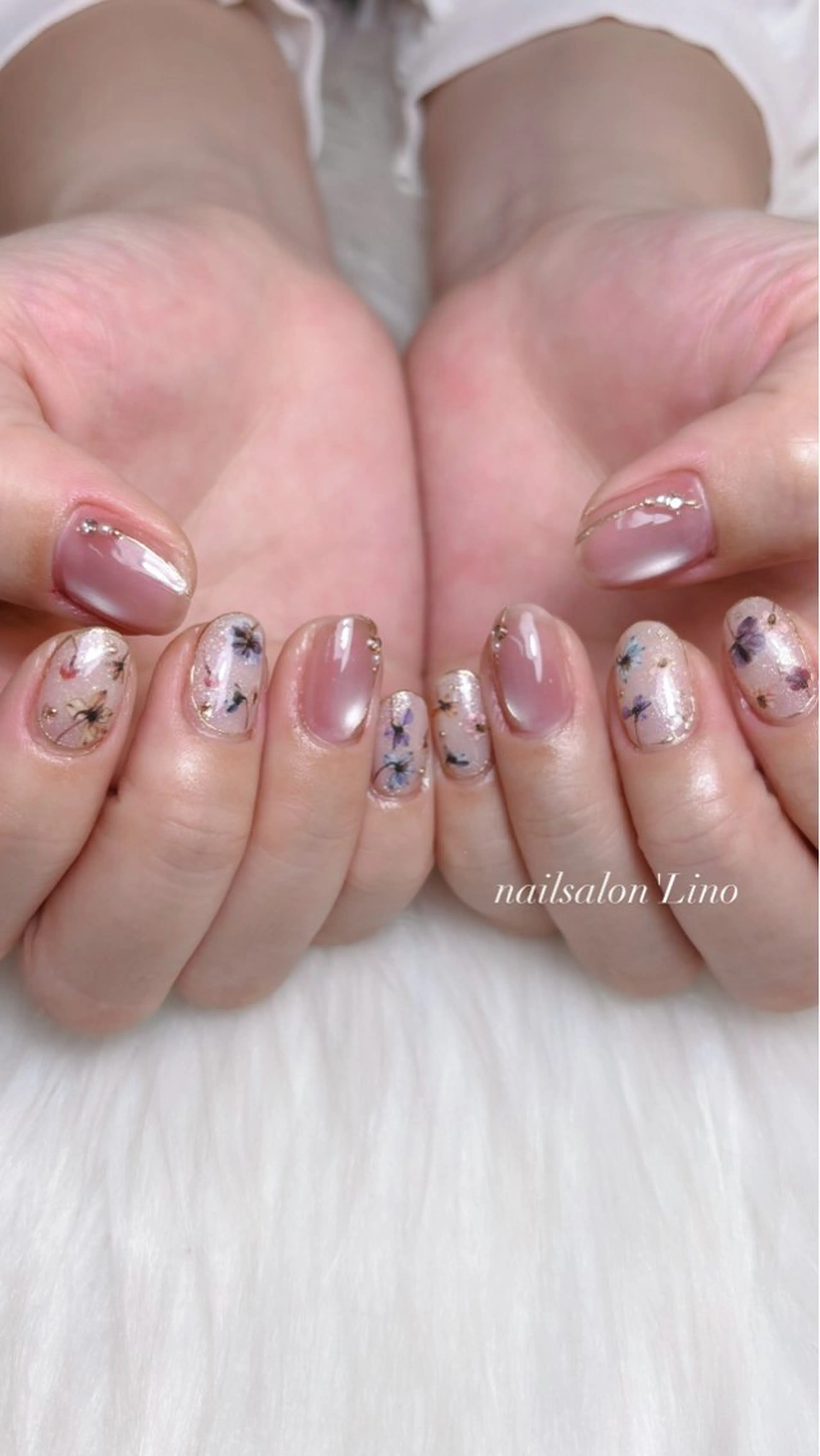 ネイル 春ネイル ハンドネイル Lino𓂃⟡.· Chizuruのネイルデザイン
