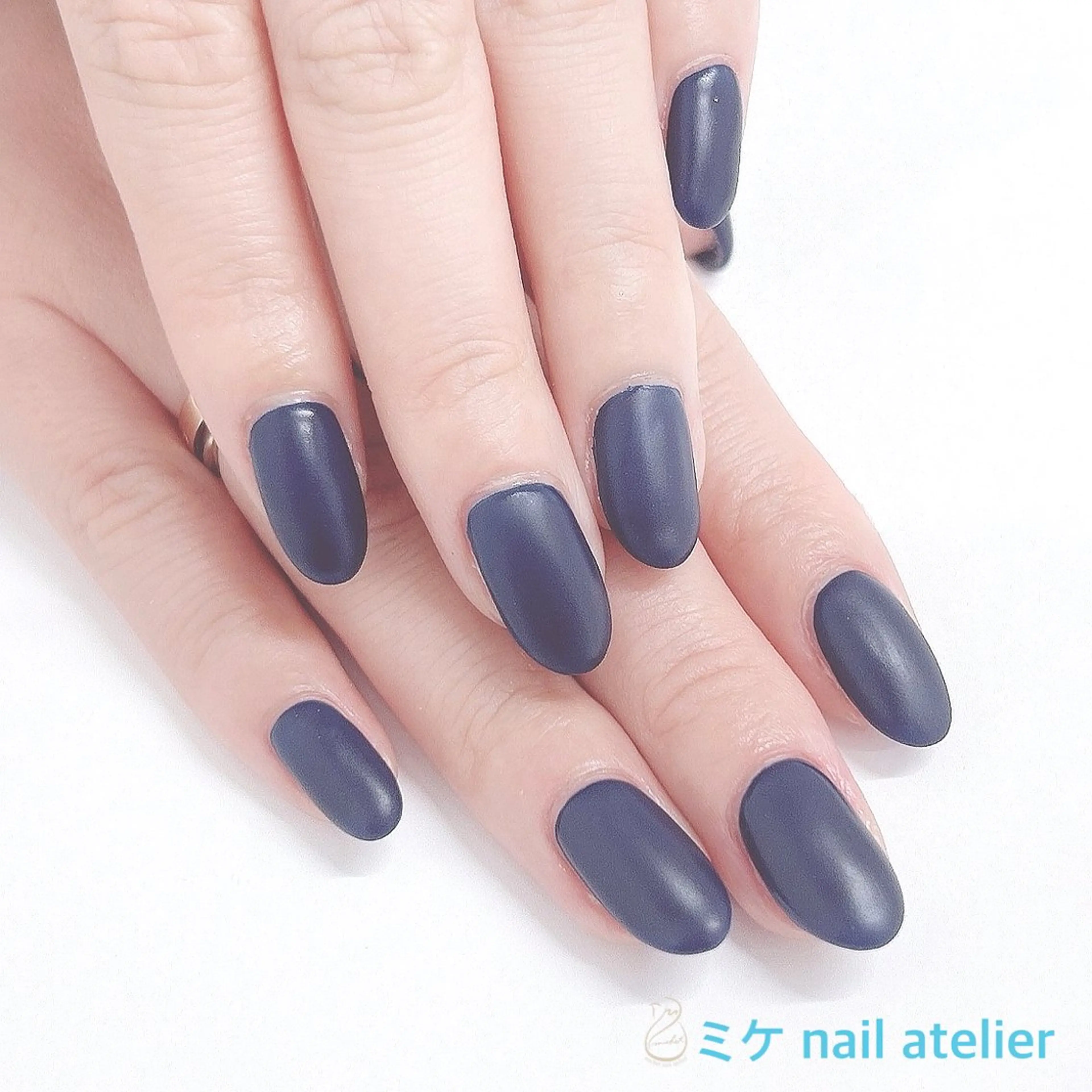 ネイル ジェルネイル マットネイル ネイビー ワンカラーネイル ハンドネイル h. rikaのネイルデザイン