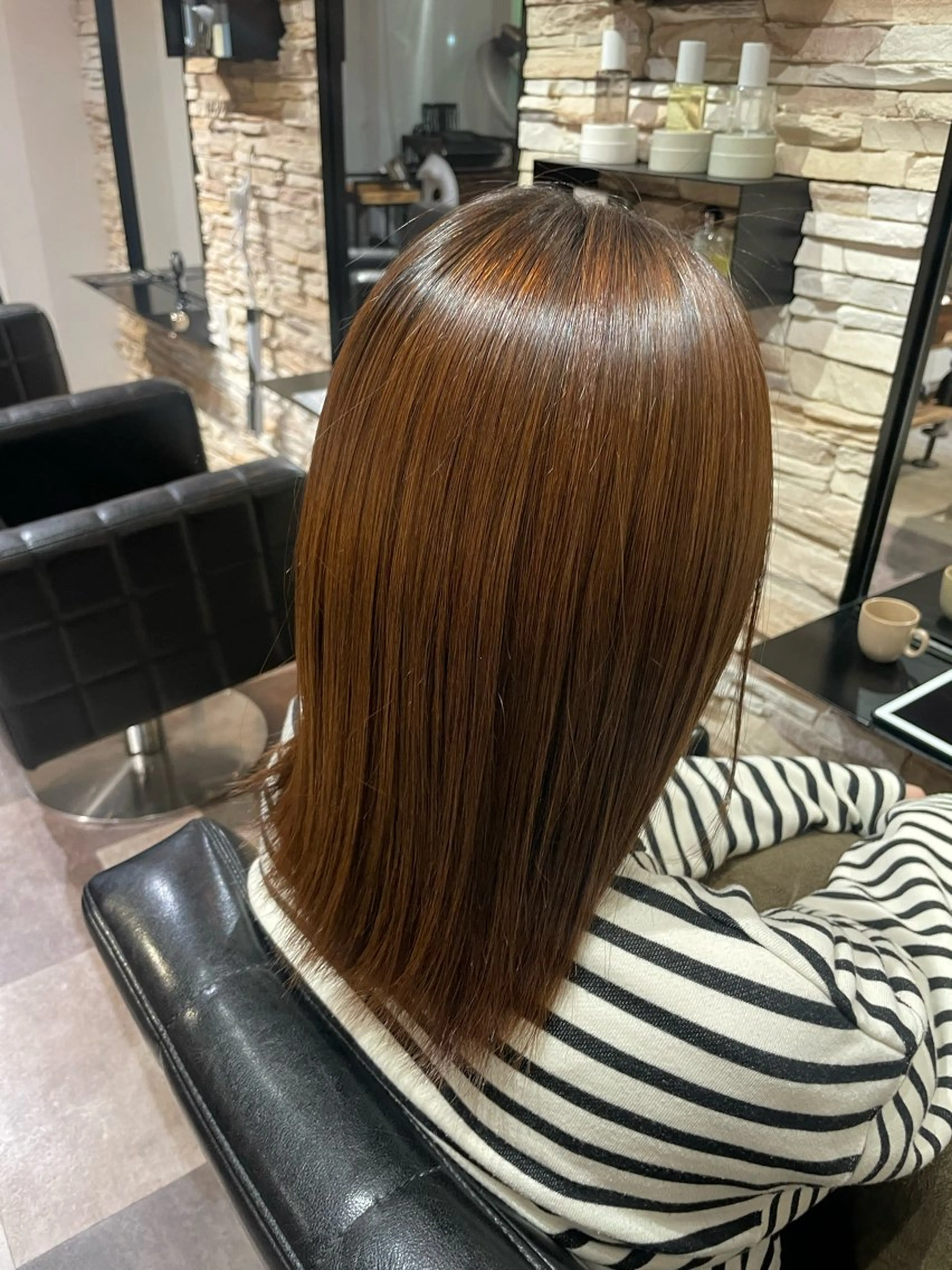 ミディアム カット 縮毛矯正 かりん髪質改善 /メンズカットのヘアスタイル