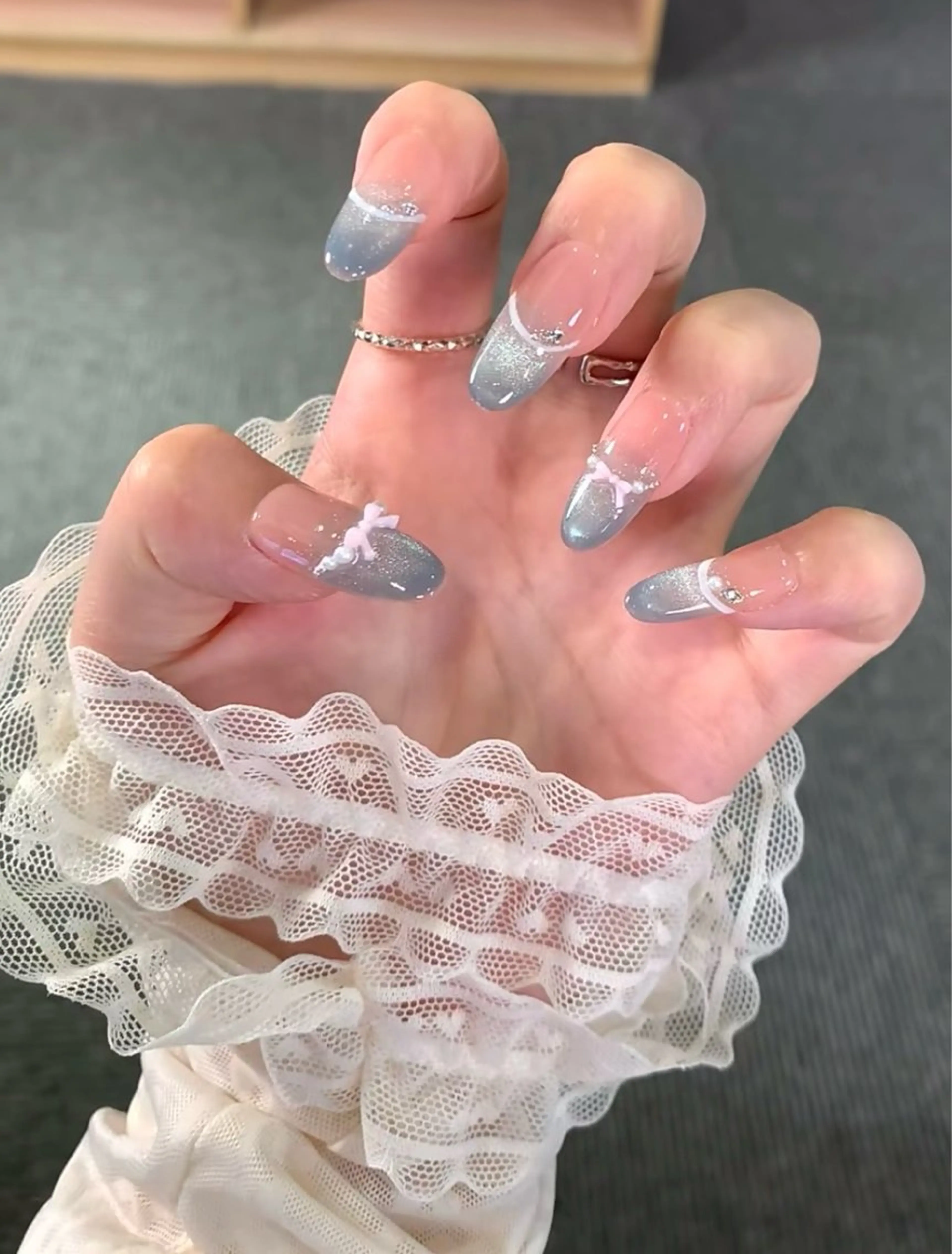 ネイル ハンドネイル 長さ出し専門 パーツのネイルデザイン