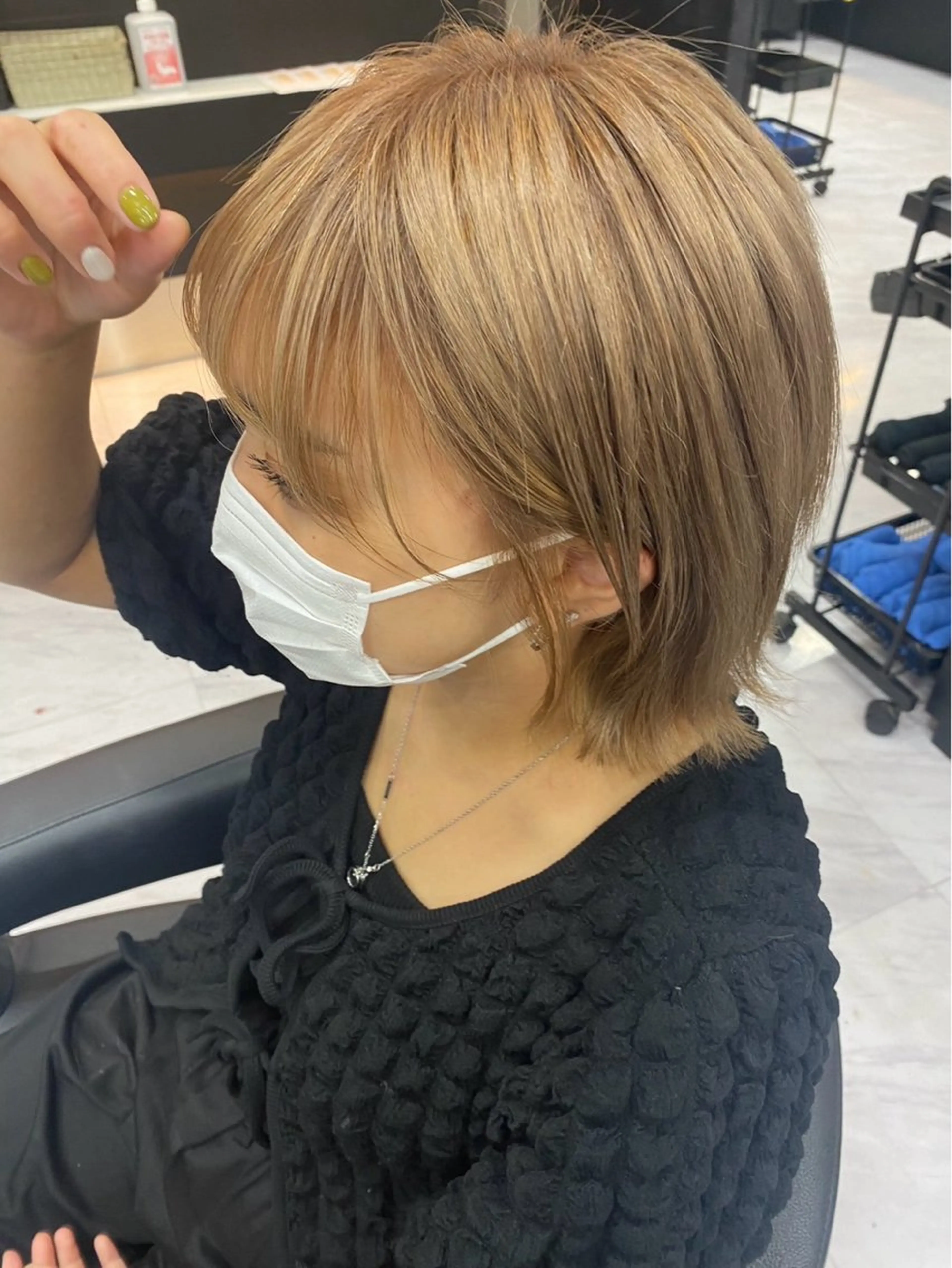 ミディアム カラー ベージュカラー ミルクティーベージュ REEED渋谷店所属・🍒KUMAGAI 🍒のヘアスタイル