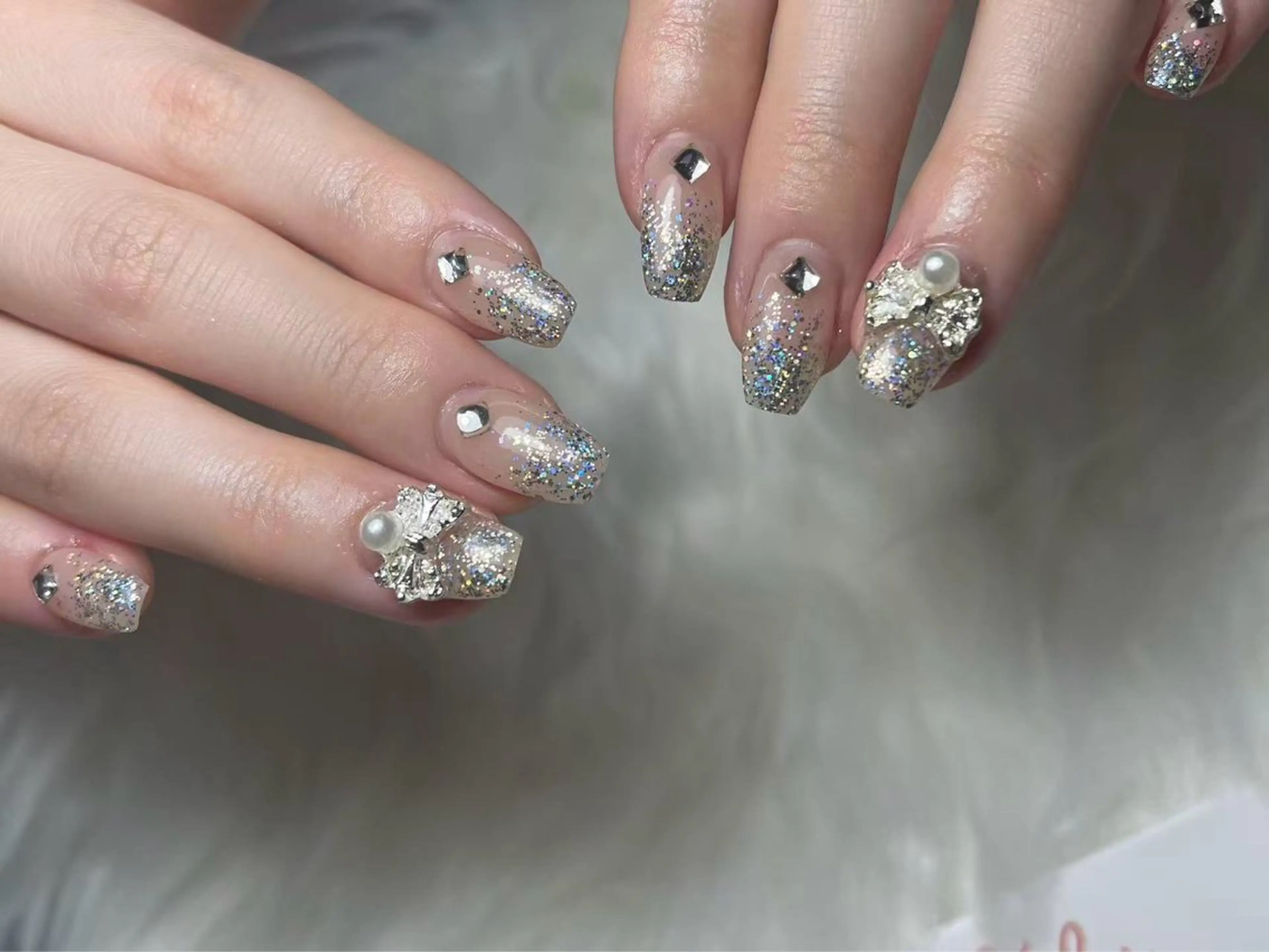 メンズ ネイル ハンドネイル ユリ🎀長さだし/ パラジェル/持ち込みのネイルデザイン