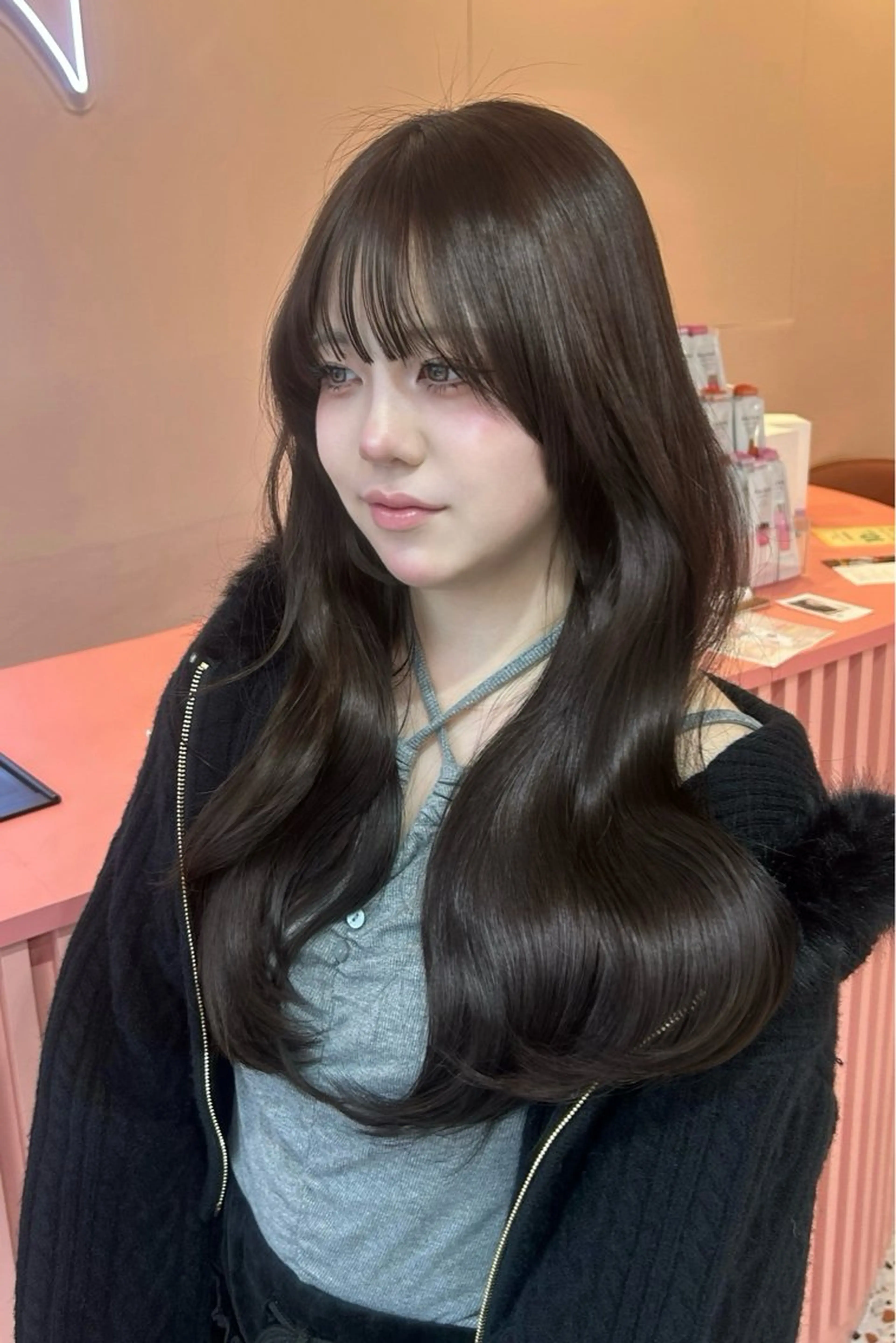 セミロング カット ヘアカラー トリートメント 原宿/ワンホンヘア SAAYA🖤のヘアスタイル