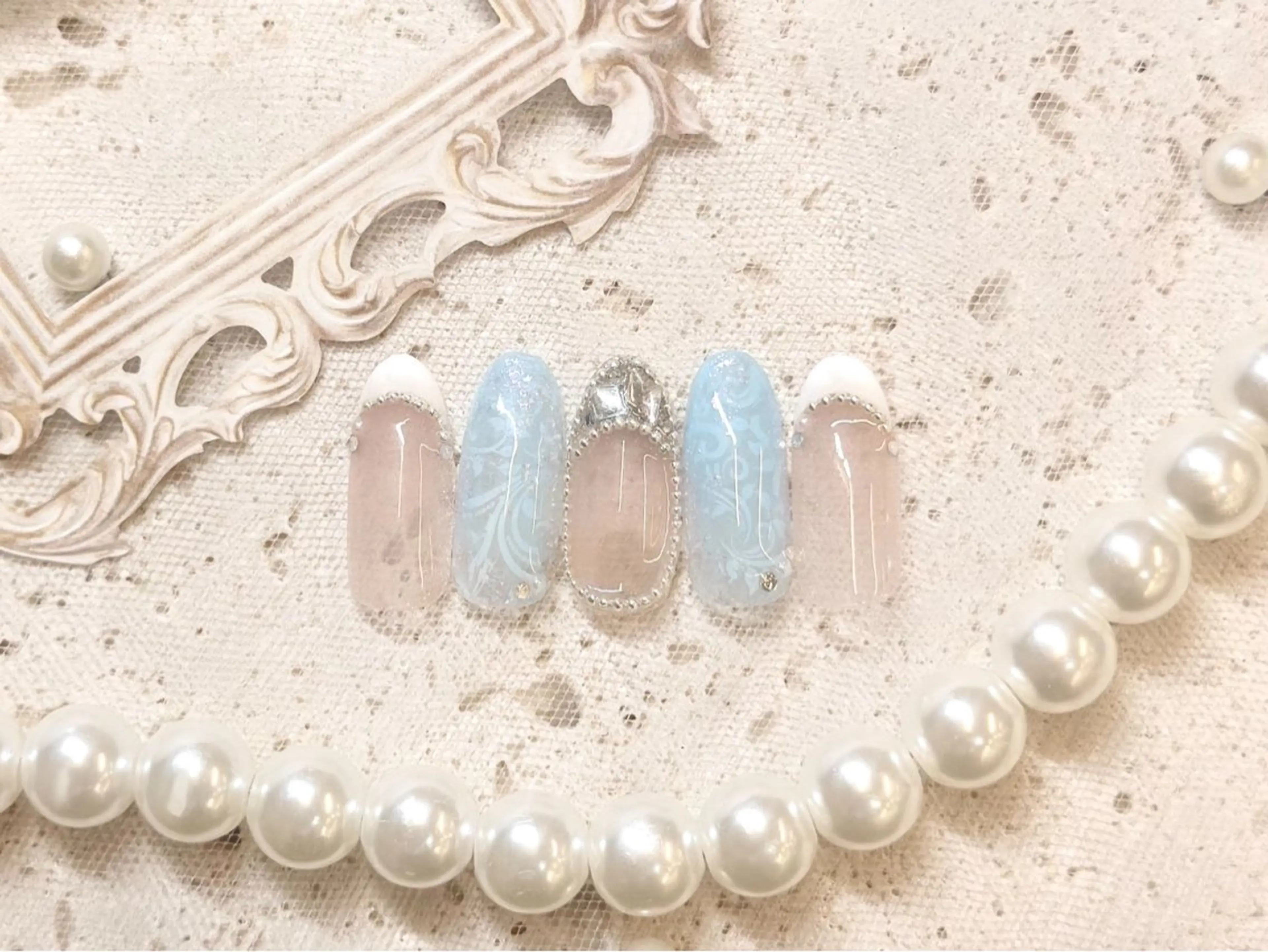 ネイル アートネイル フラッシュネイル フラワーネイル ジェルネイル ガーリー ハンドネイル Puti nailのネイルデザイン