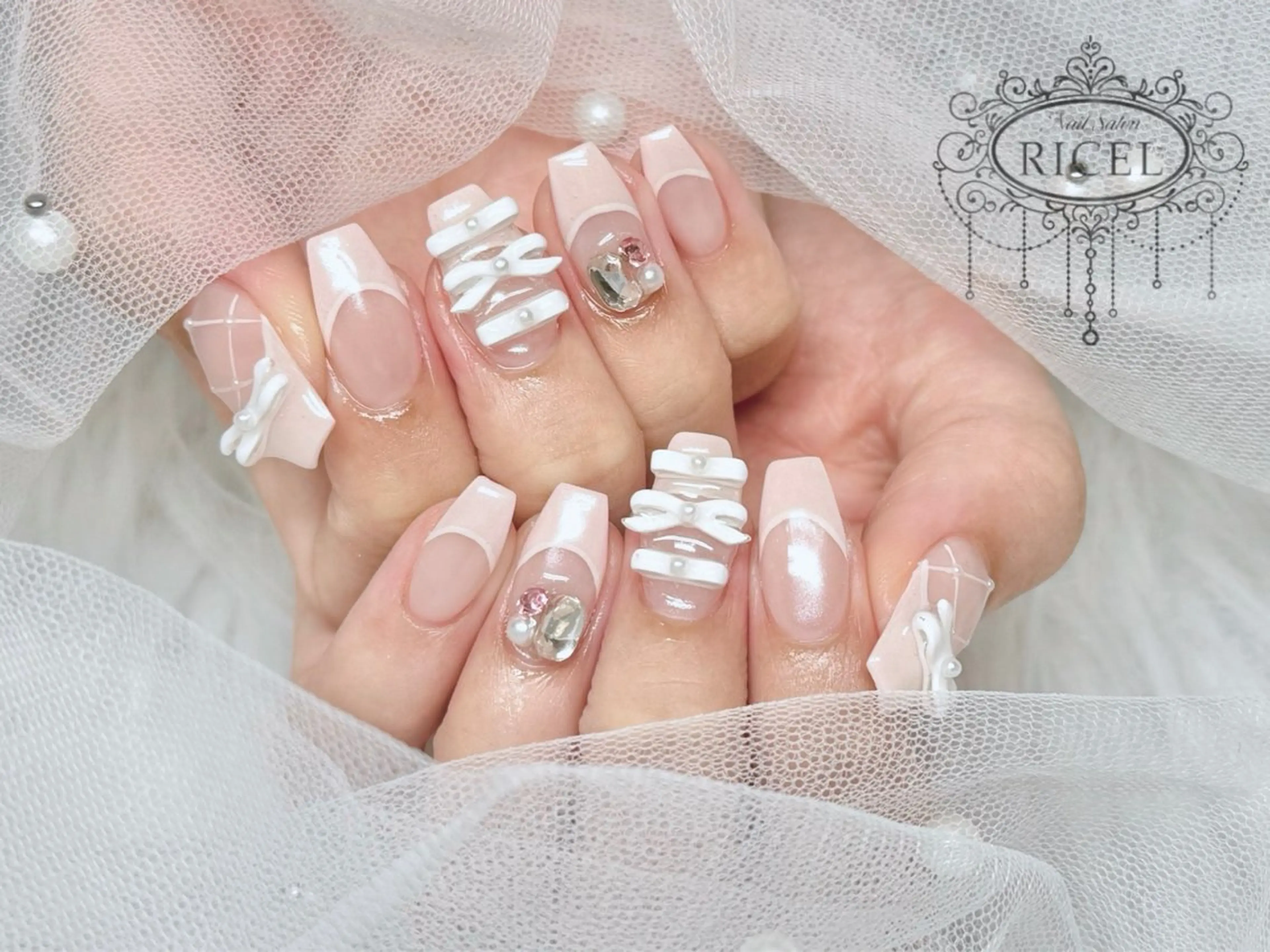 ネイル フレンチネイル 韓国ネイル パステルネイル ピンク 春ネイル ハンドネイル KANNA 💚のネイルデザイン