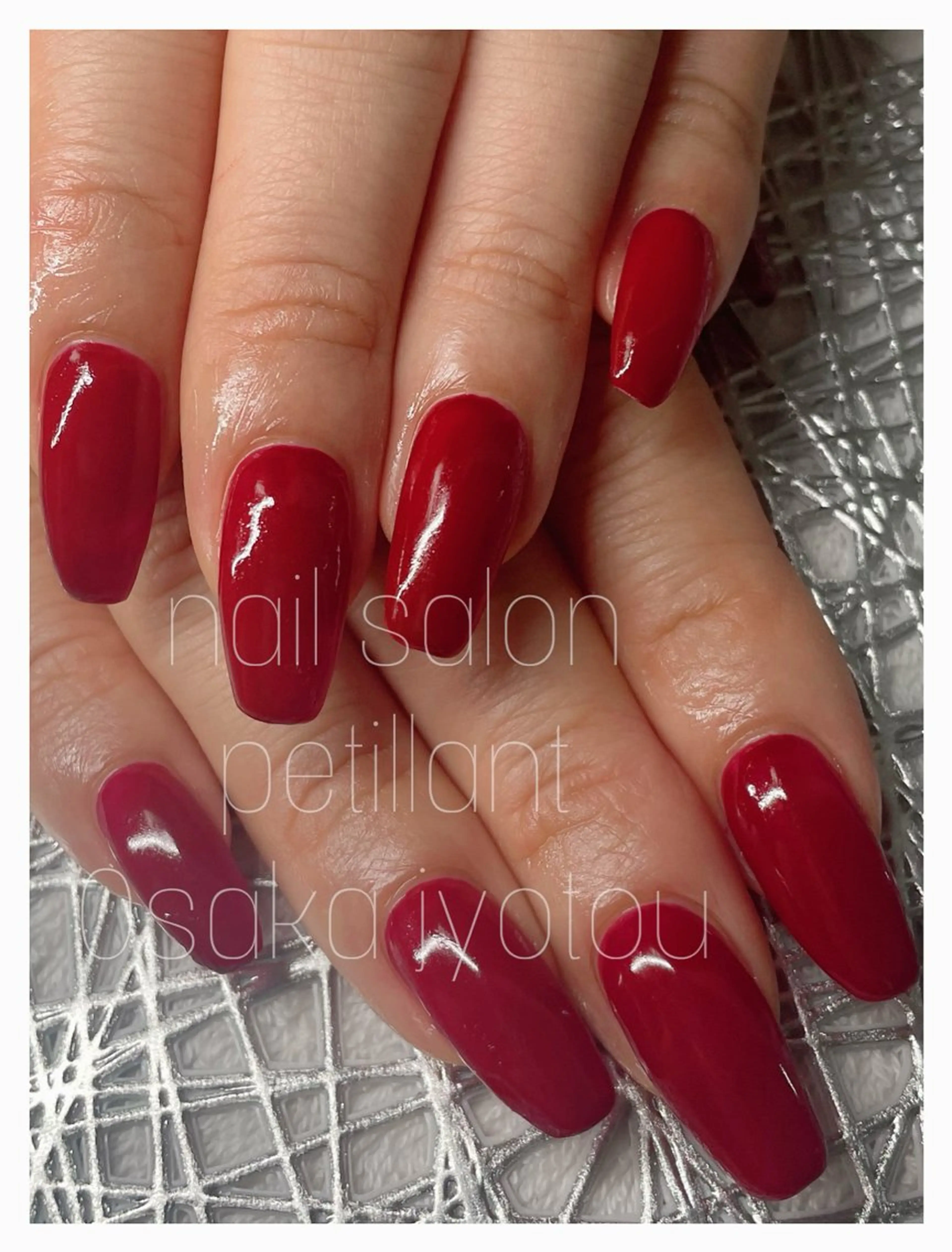 ネイル ボルドー ワンカラーネイル シンプルネイル nail salon petillantのネイルデザイン