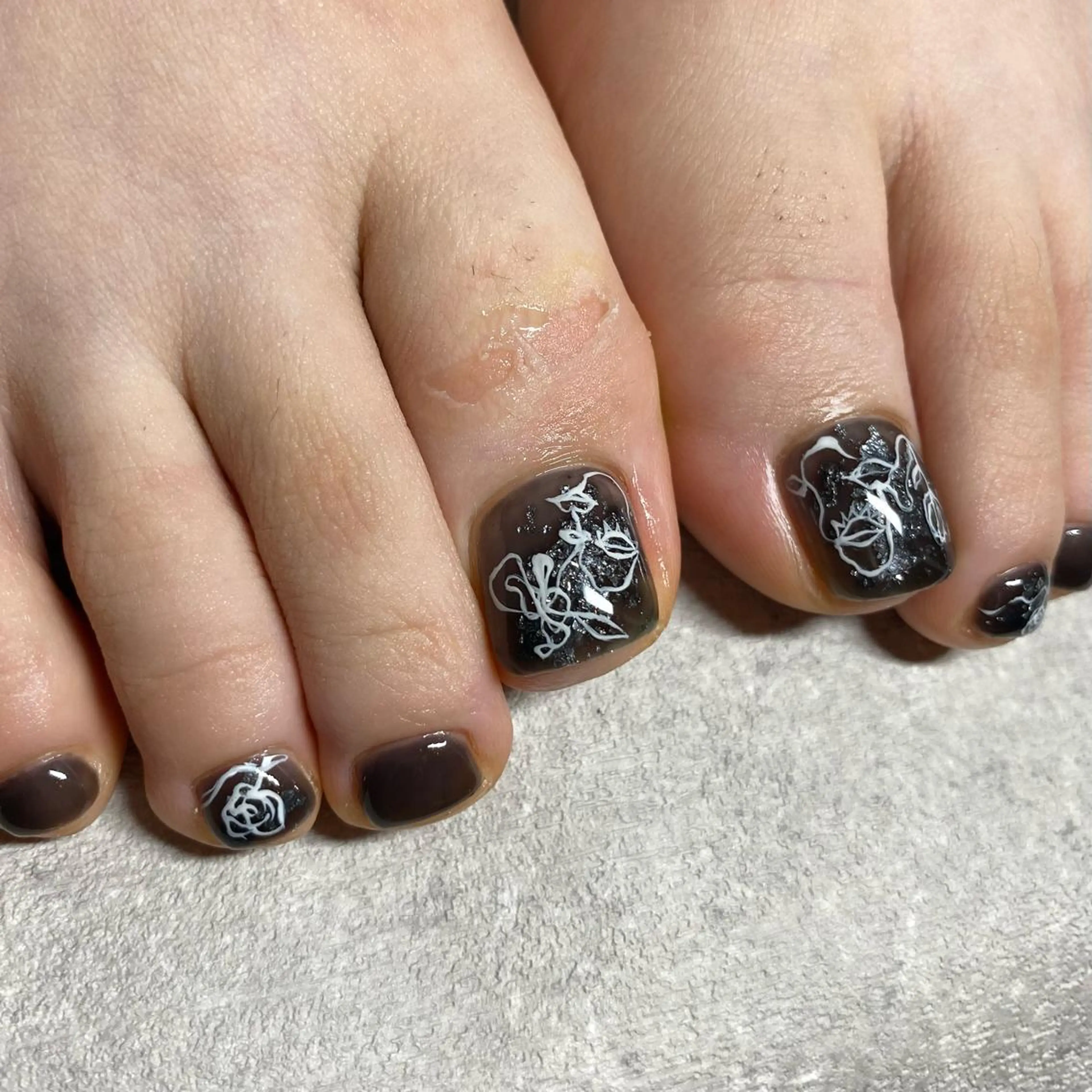 ネイル アートネイル ニュアンスネイル 冬ネイル フットネイル 山田 貴子のネイルデザイン