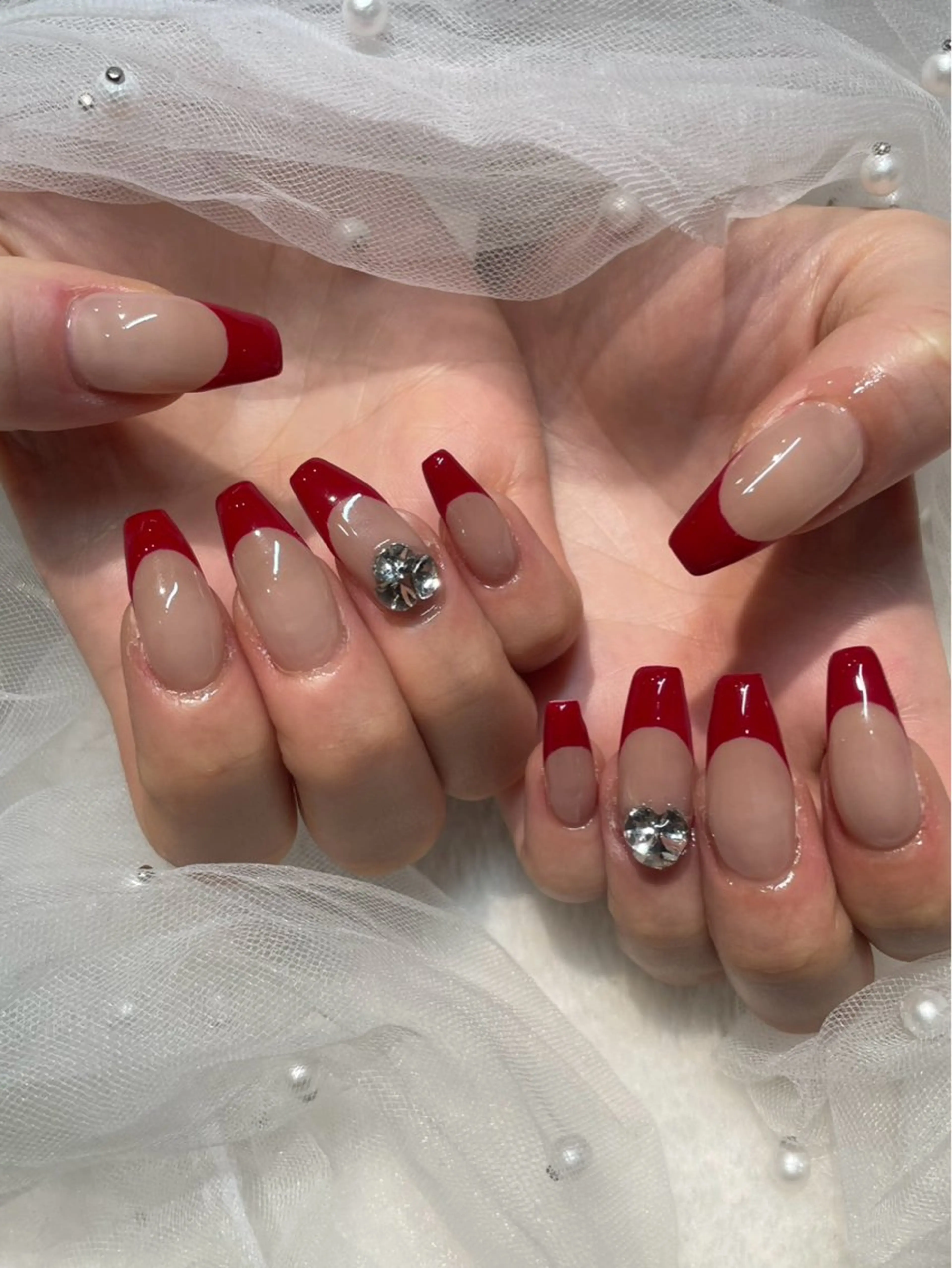 ネイル I-nailロング /ワンホン/キラキラのネイルデザイン