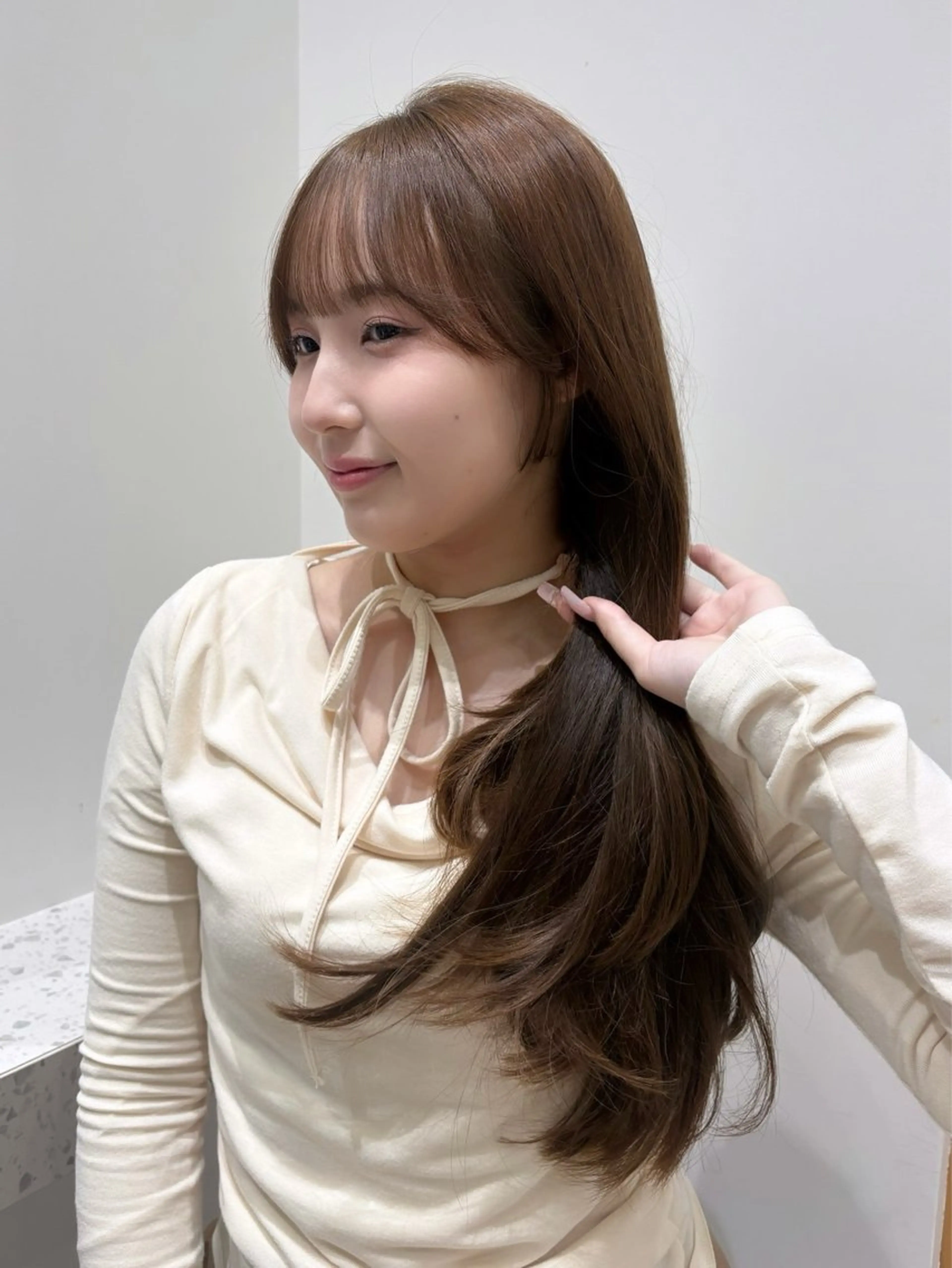 ロング 顔周りカット カット ヘアカラー トリートメント 顔周り/レイヤー カット🎀ヒラバルのヘアスタイル