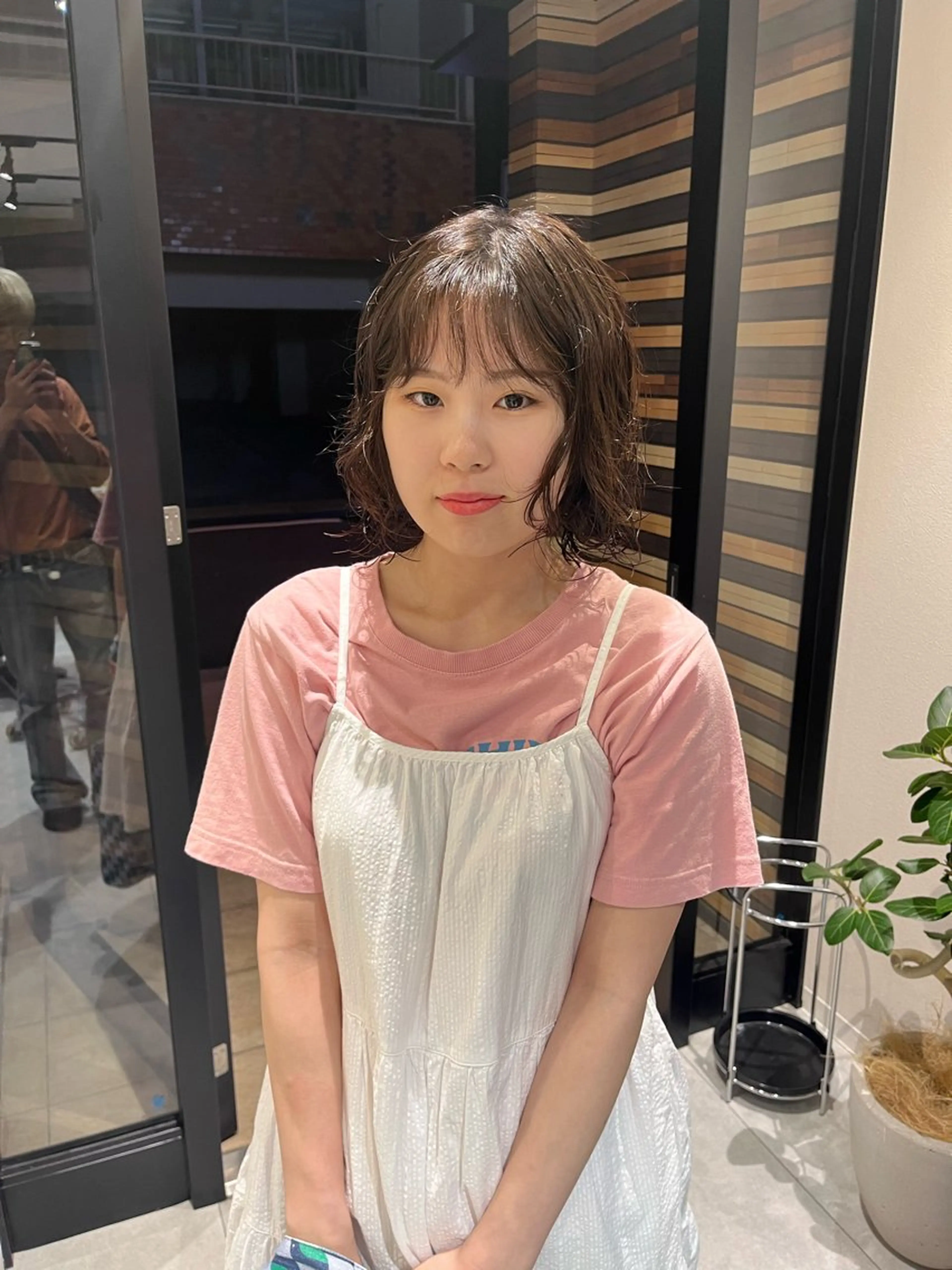 ミディアム パーマ ミディアムパーマ ボブ ニュアンスパーマ ブリーチ/縮毛矯正 ❤️‍🔥シンノスケのヘアスタイル