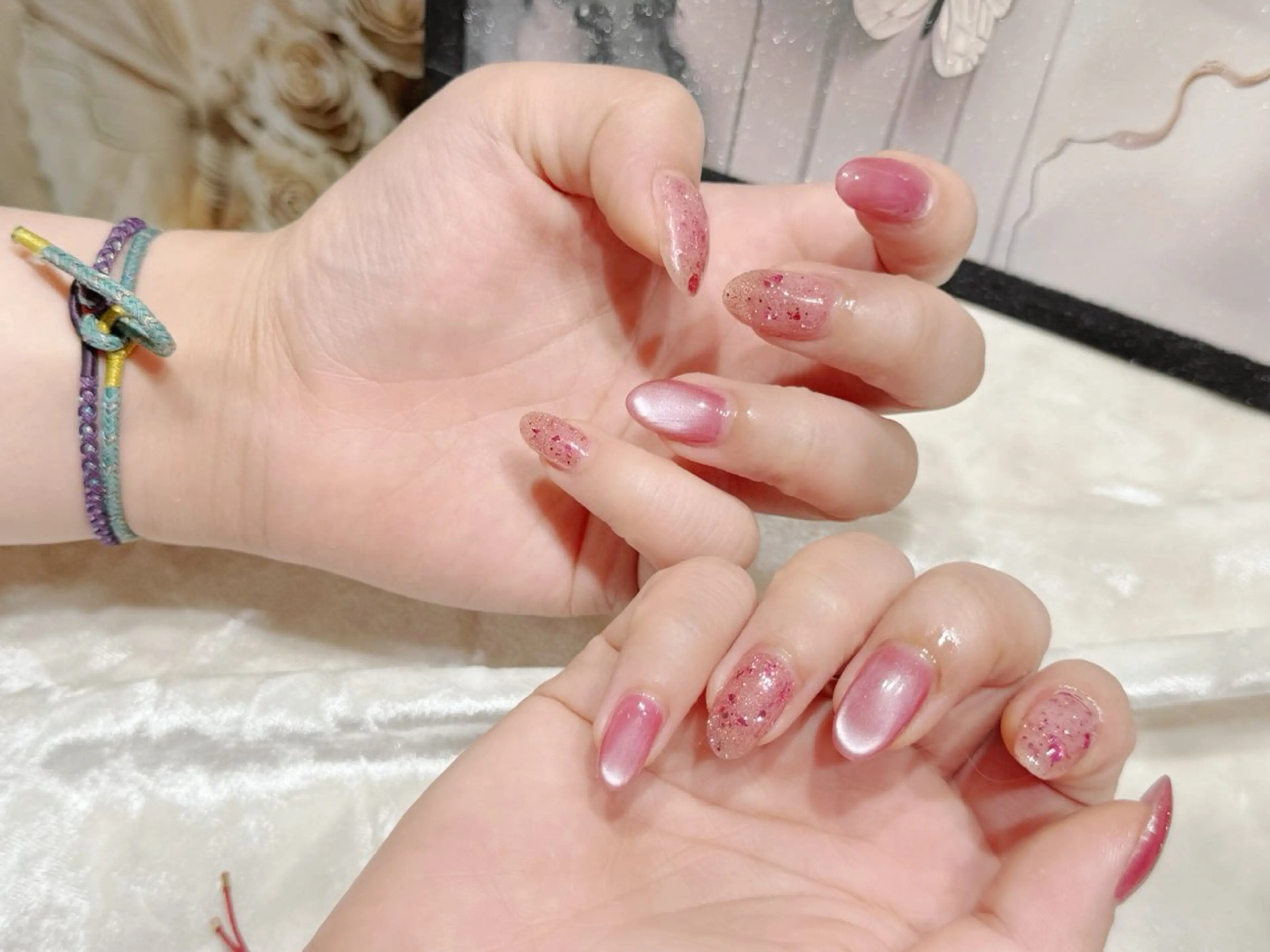 ネイル アートネイル フットネイル ジェルネイル ハート マグネットネイル babarla Nailのネイルデザイン