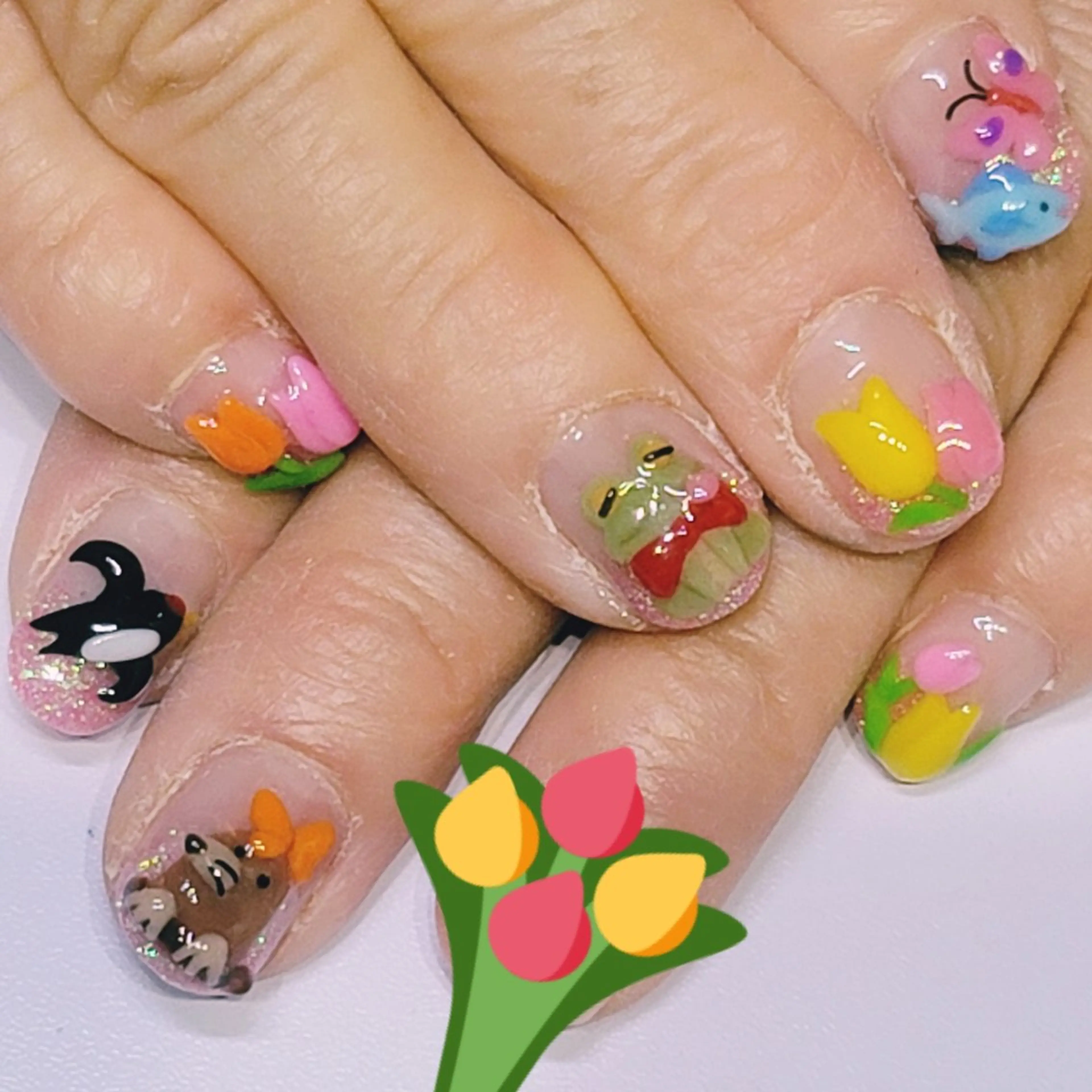 ネイル アートネイル グラデーション ラメ(グリッター) ピンク 春ネイル ハンドネイル よしだ ひろきのネイルデザイン