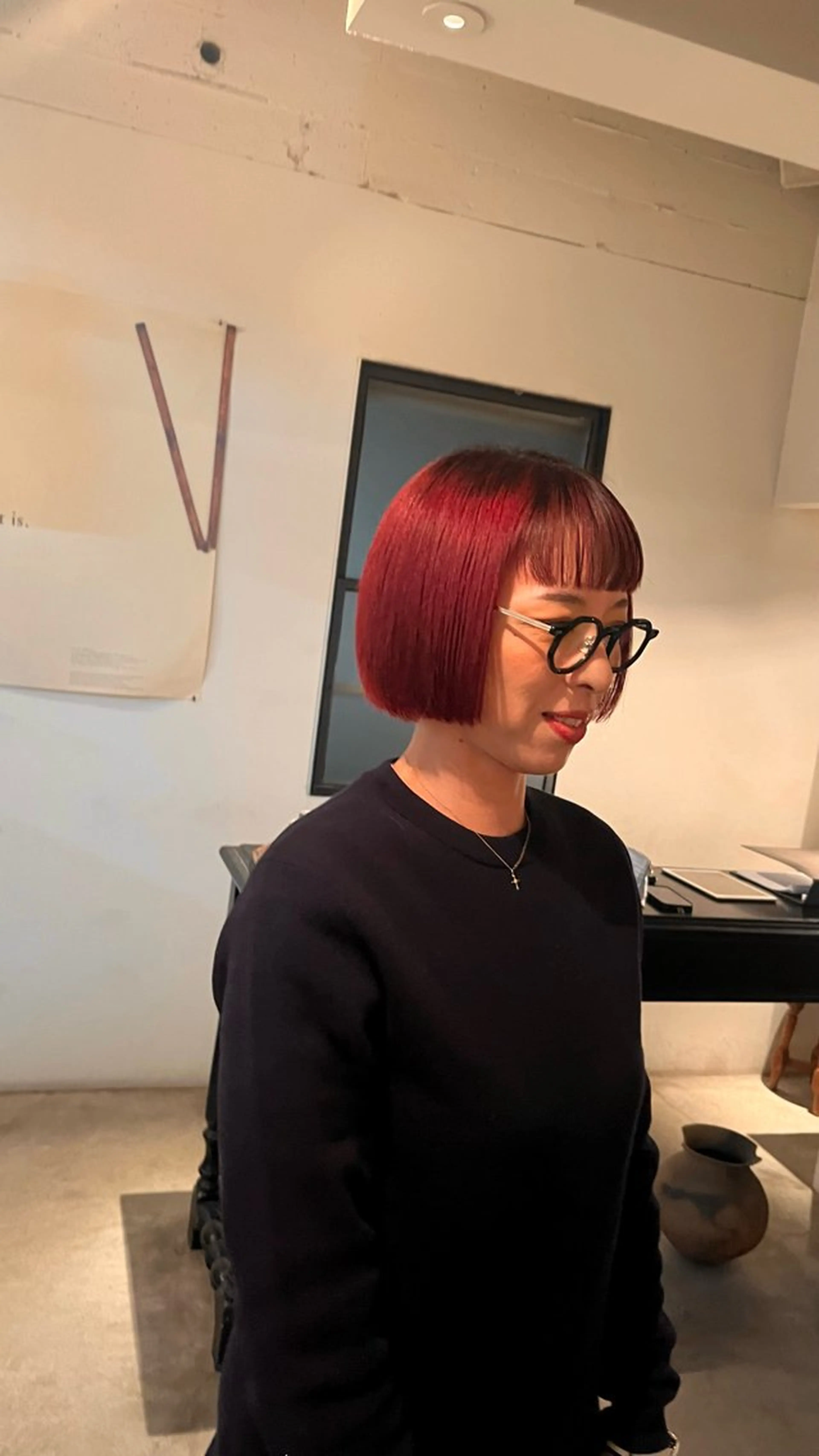 ショート カラー ブリーチ ピンクカラー レッドカラー カット ヘアカラー トリートメント 前川 華恋 / room3のヘアスタイル