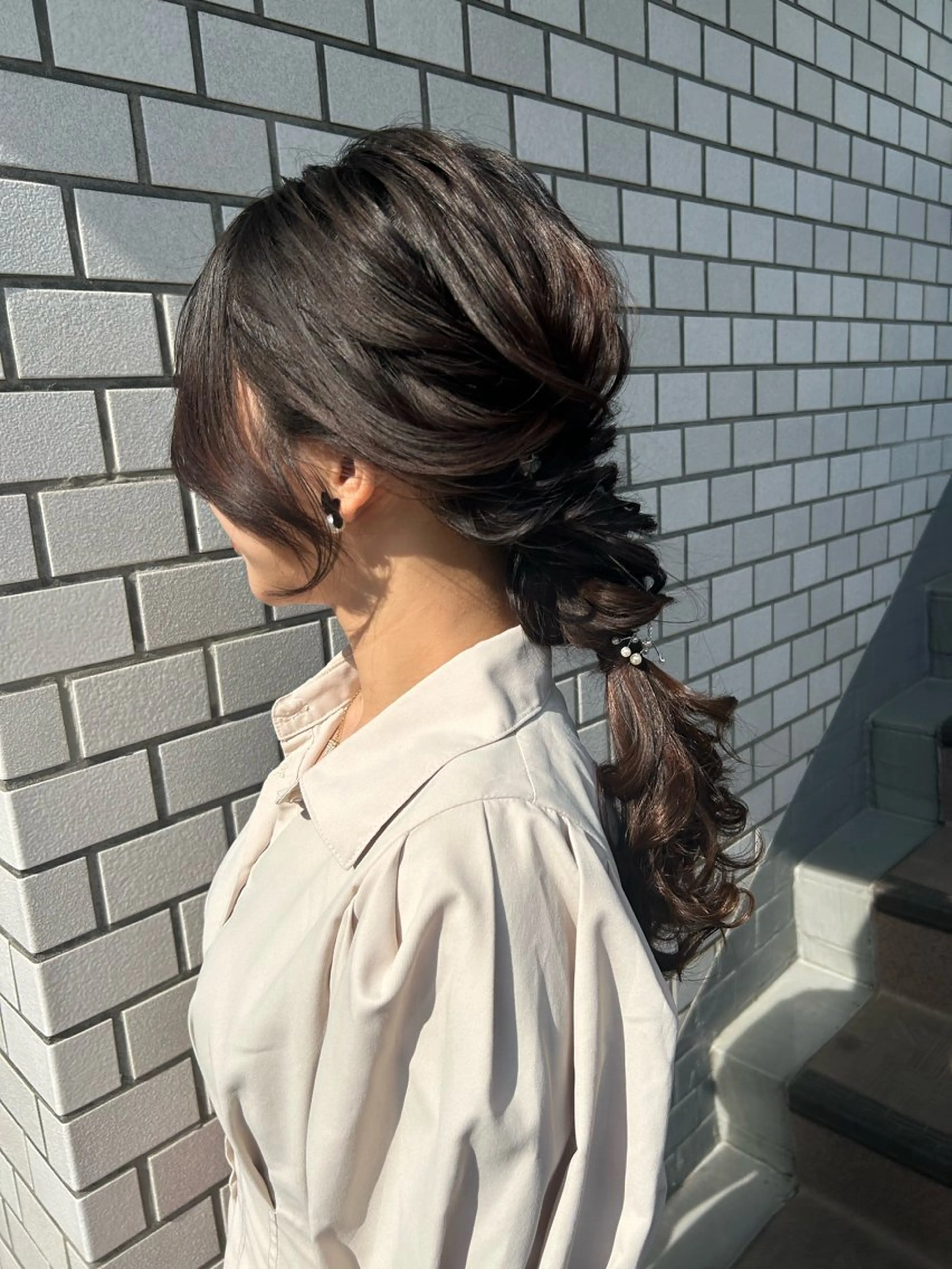 セミロング ヘアアレンジ HORI 　tのヘアスタイル