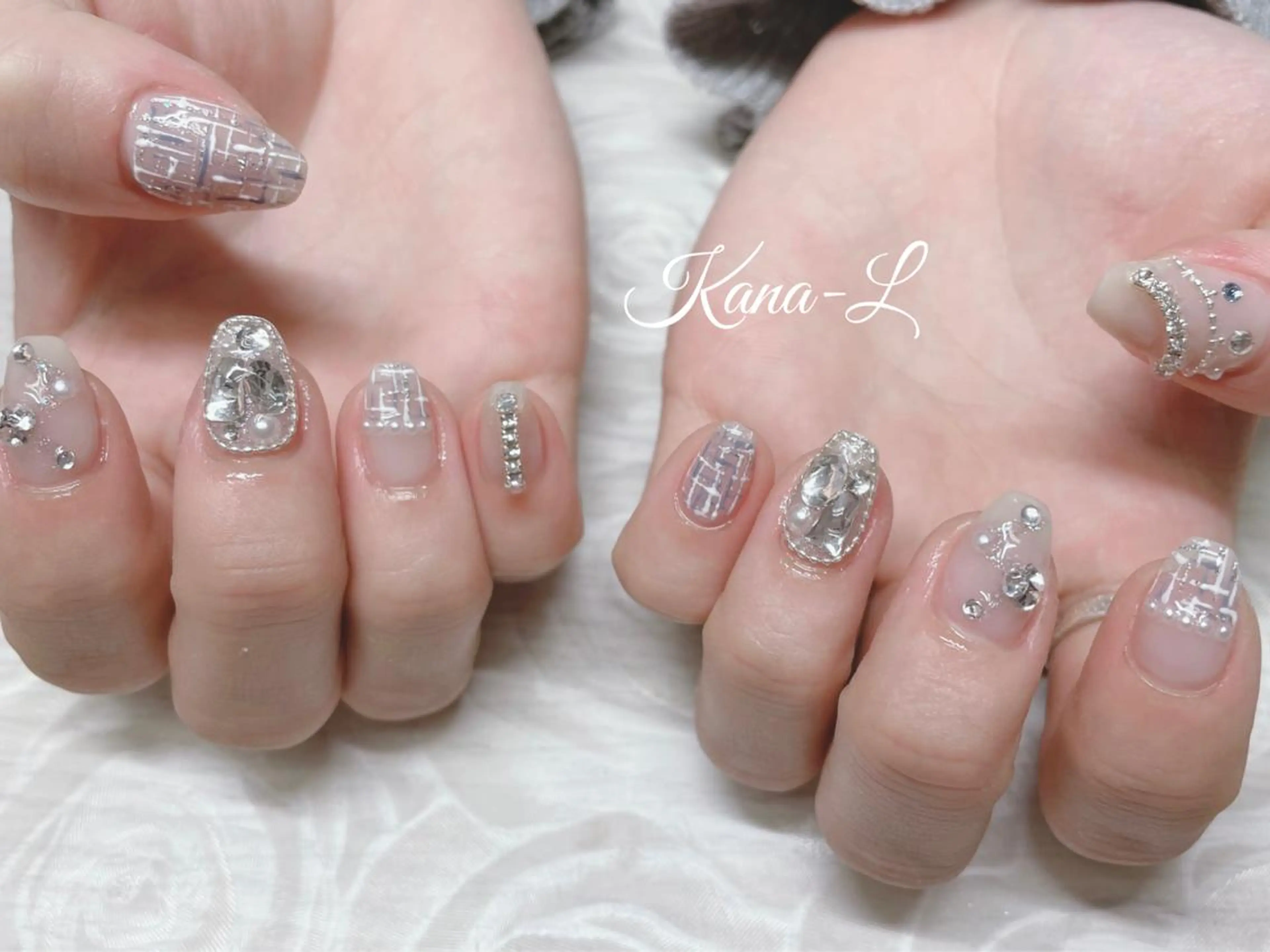 カラー ネイル 韓国ネイル ツイードネイル ワンホンネイル 芦辺 香奈のネイルデザイン