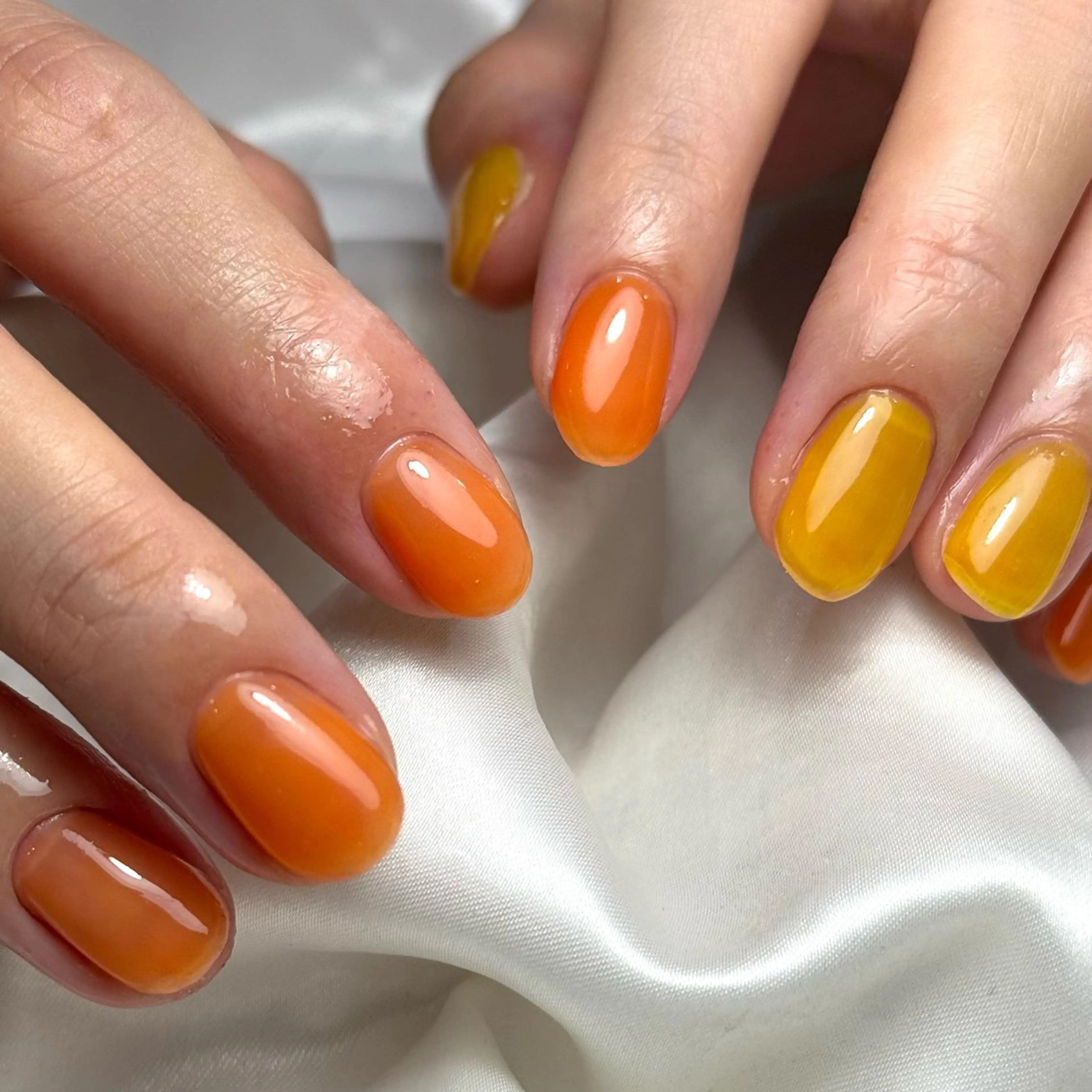 ネイル オレンジ Ray nail natsu🎀のネイルデザイン