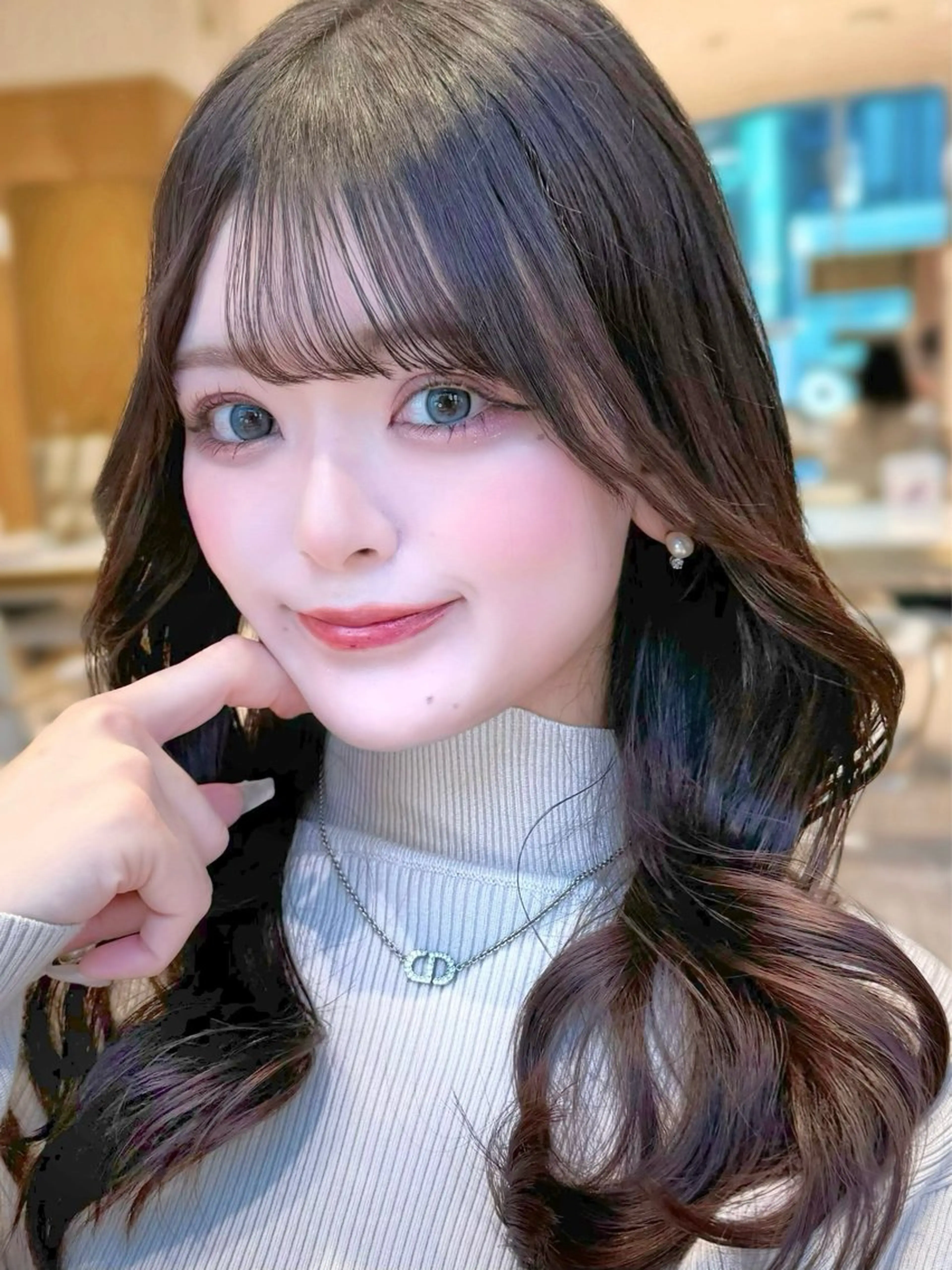 ミディアム カラー カット ヘアカラー トリートメント ヘッドスパ ヘアセット 韓国ヘア/レイヤー/ 顔まわり/りょーとのヘアスタイル