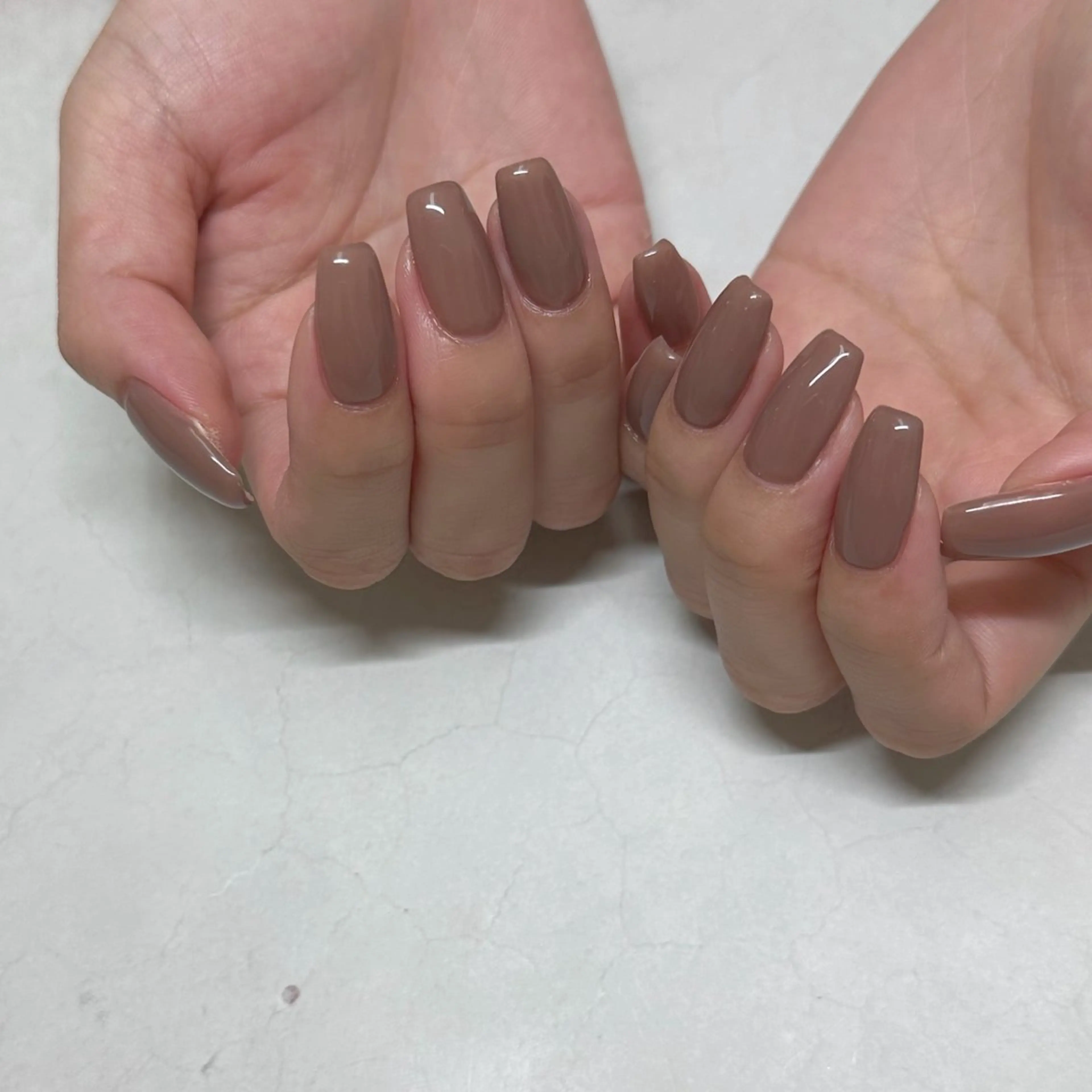 ネイル ブラウン ワンカラーネイル Faire MIKIのネイルデザイン