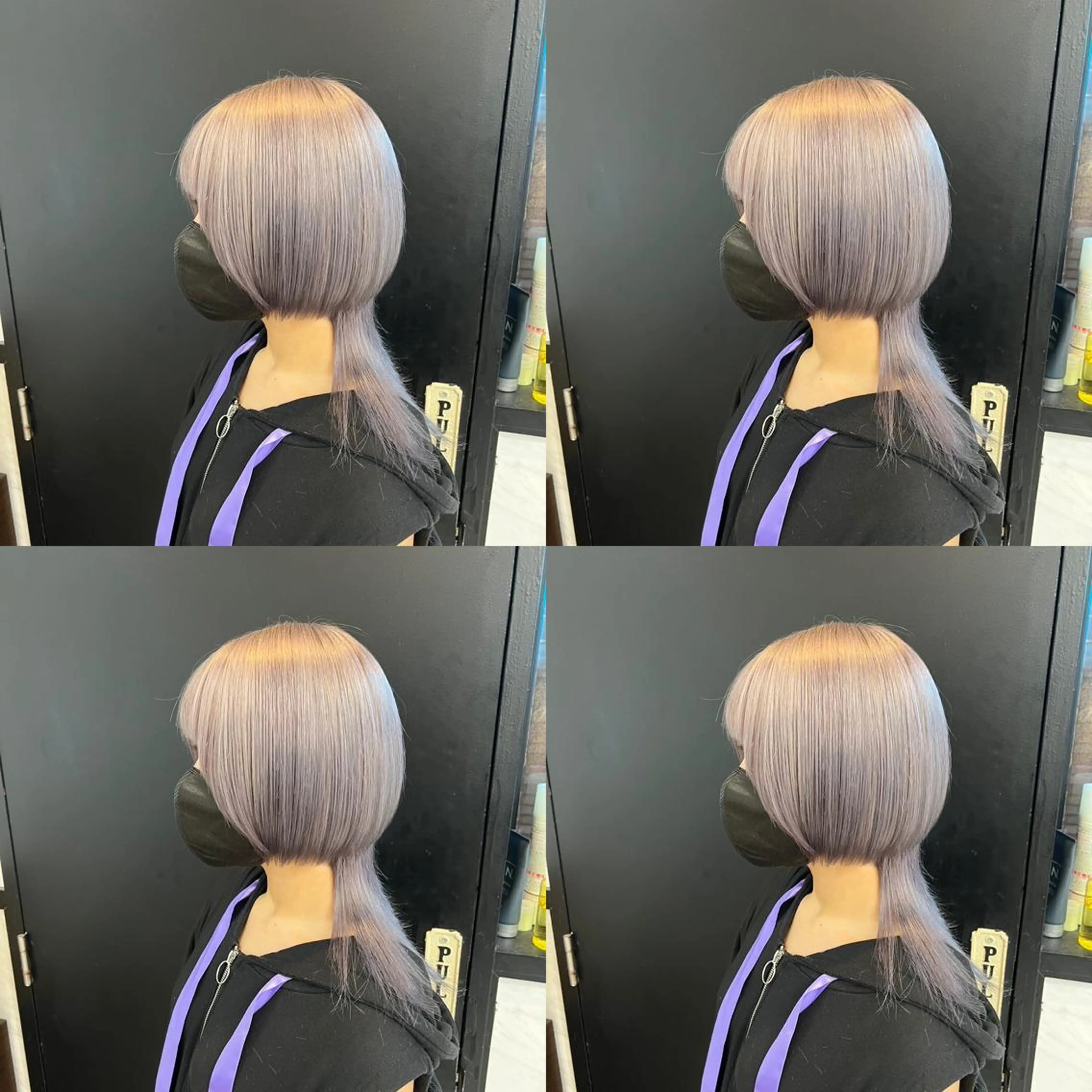 ミディアム カラー シルバー ホワイトシルバー ✨髪質改善✖︎顔周り レイヤー✨ナカムラのヘアスタイル