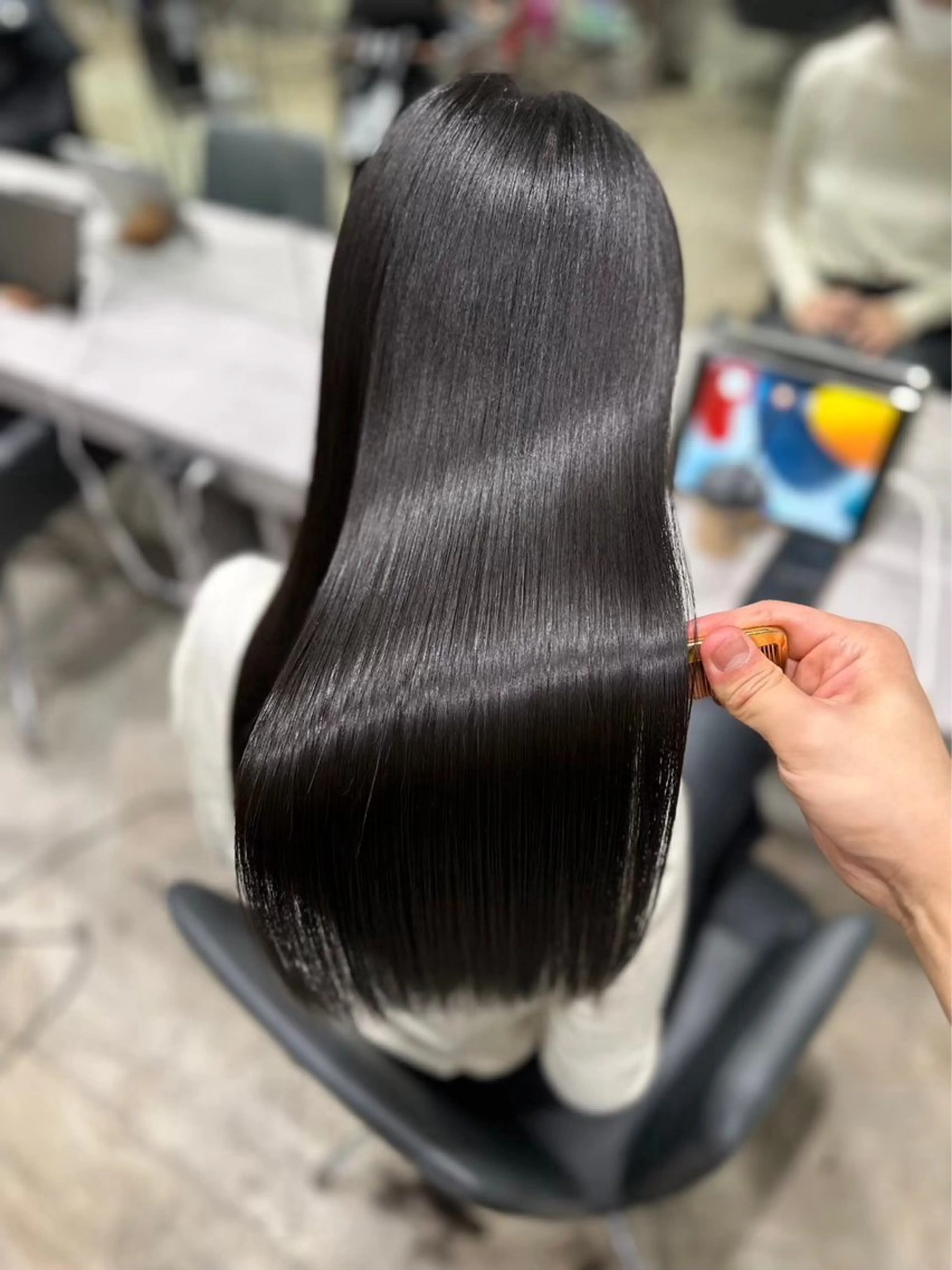 セミロング パーマ 縮毛矯正 縮毛矯正 特化生田のヘアスタイル