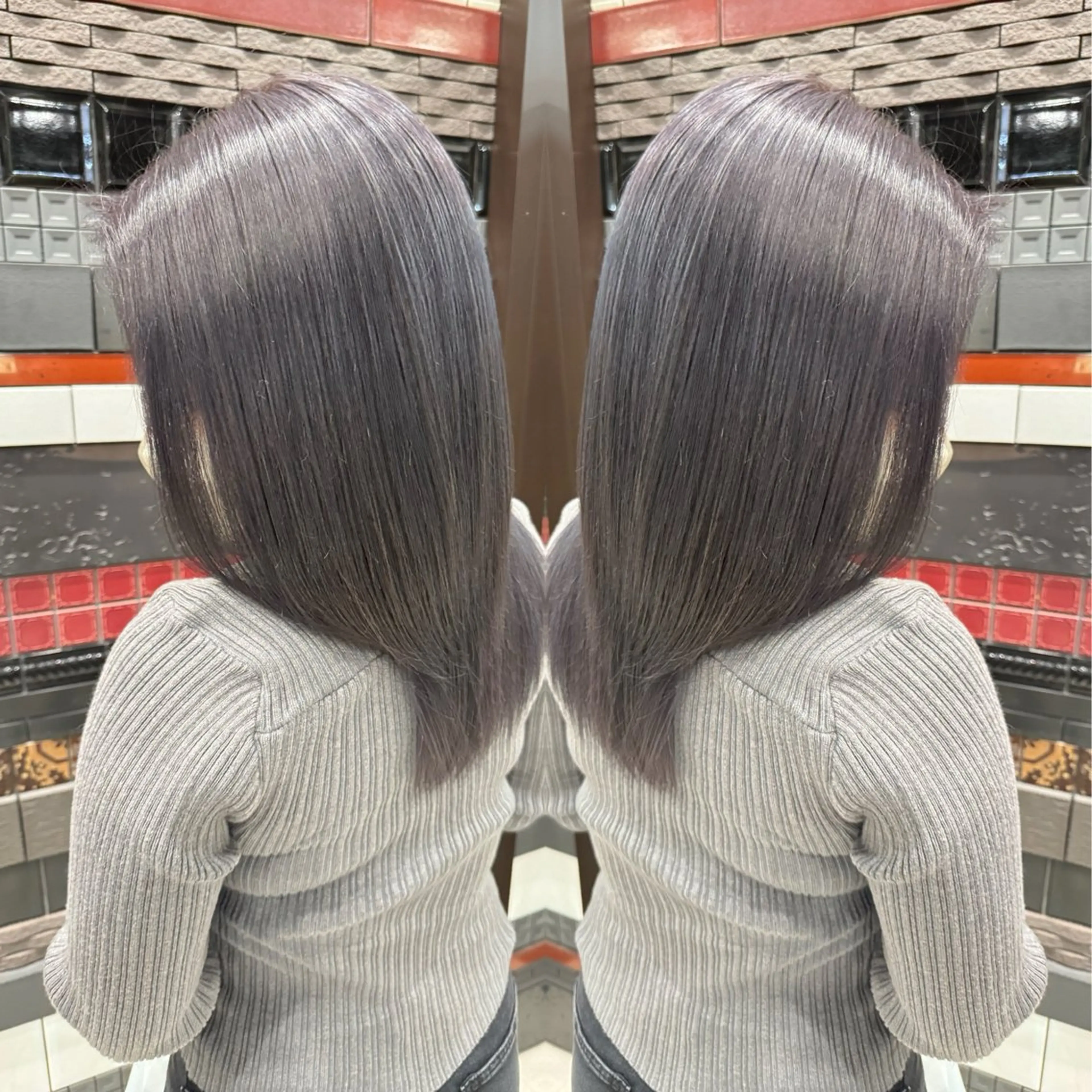 ミディアム カラー ショート×ブリーチ Lyuca/yujiのヘアスタイル