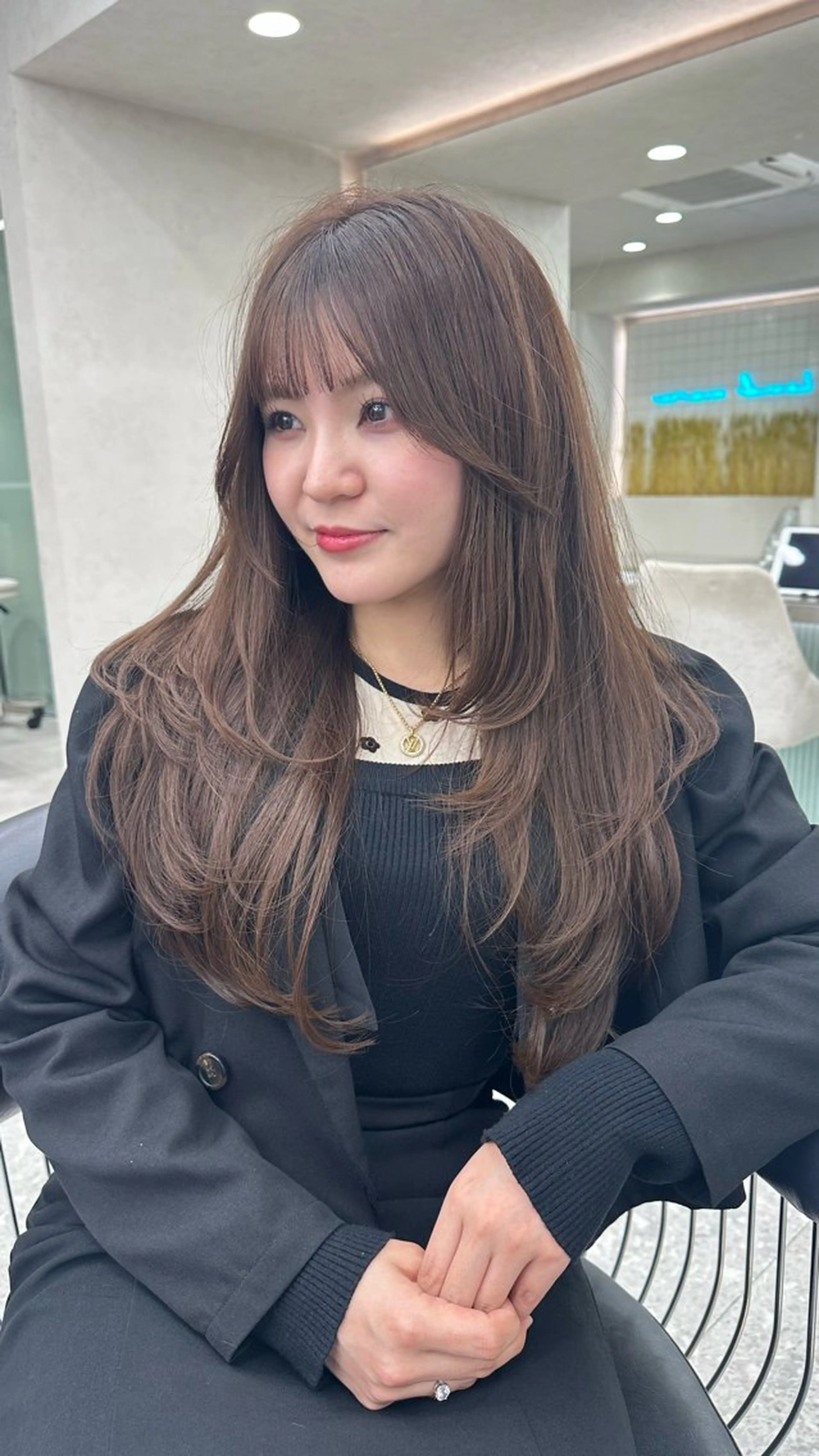 ロング カラー カット ヘアカラー トリートメント ヘアセット レイヤーダブルカラー KYONのヘアスタイル