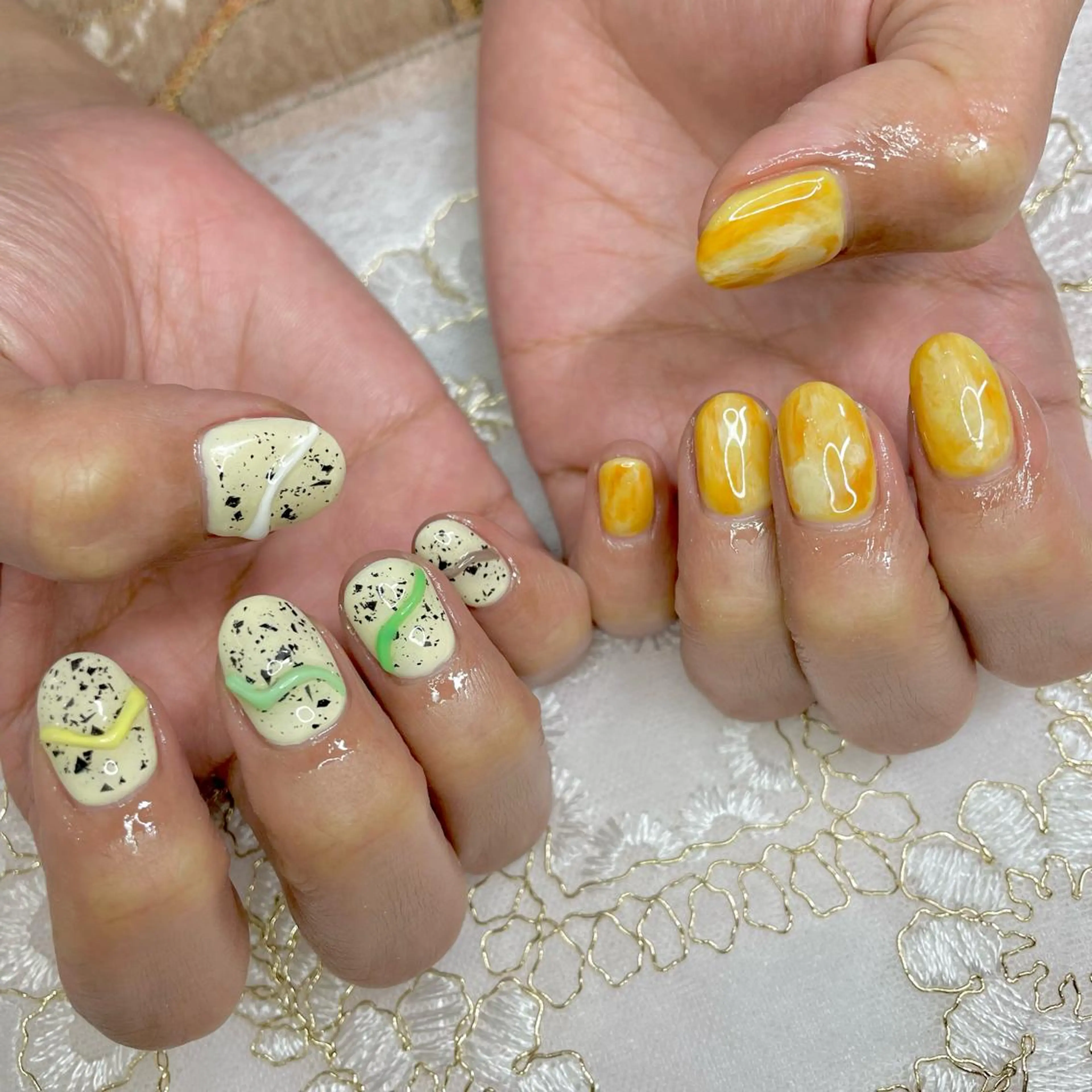 ネイル アートネイル オーロラネイル ジェルネイル 氷ネイル・うるうるネイル 韓国ネイル J terrace Nailのネイルデザイン