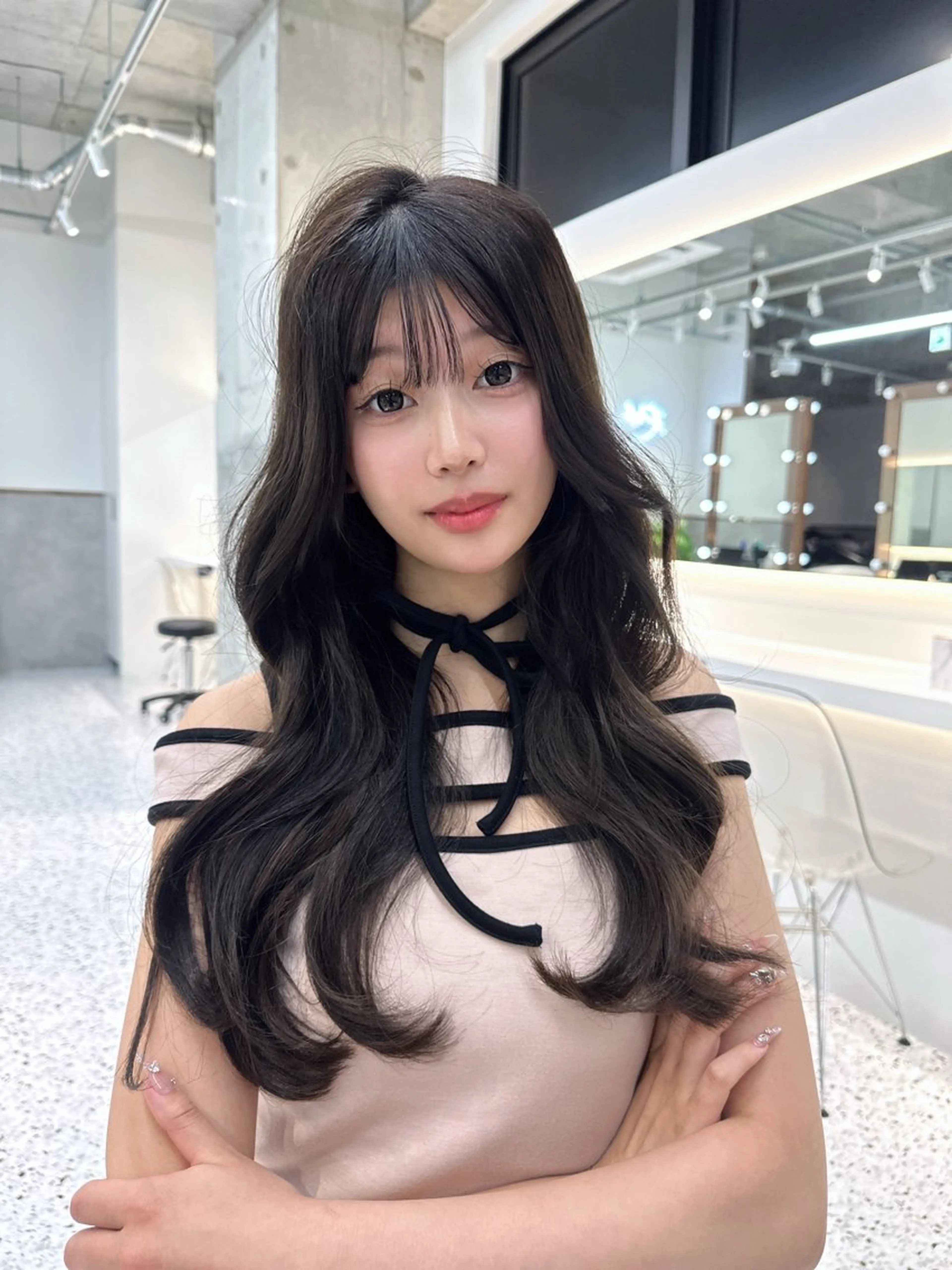 ロング yui🎀透明感 ベージュカラー／博多のヘアスタイル