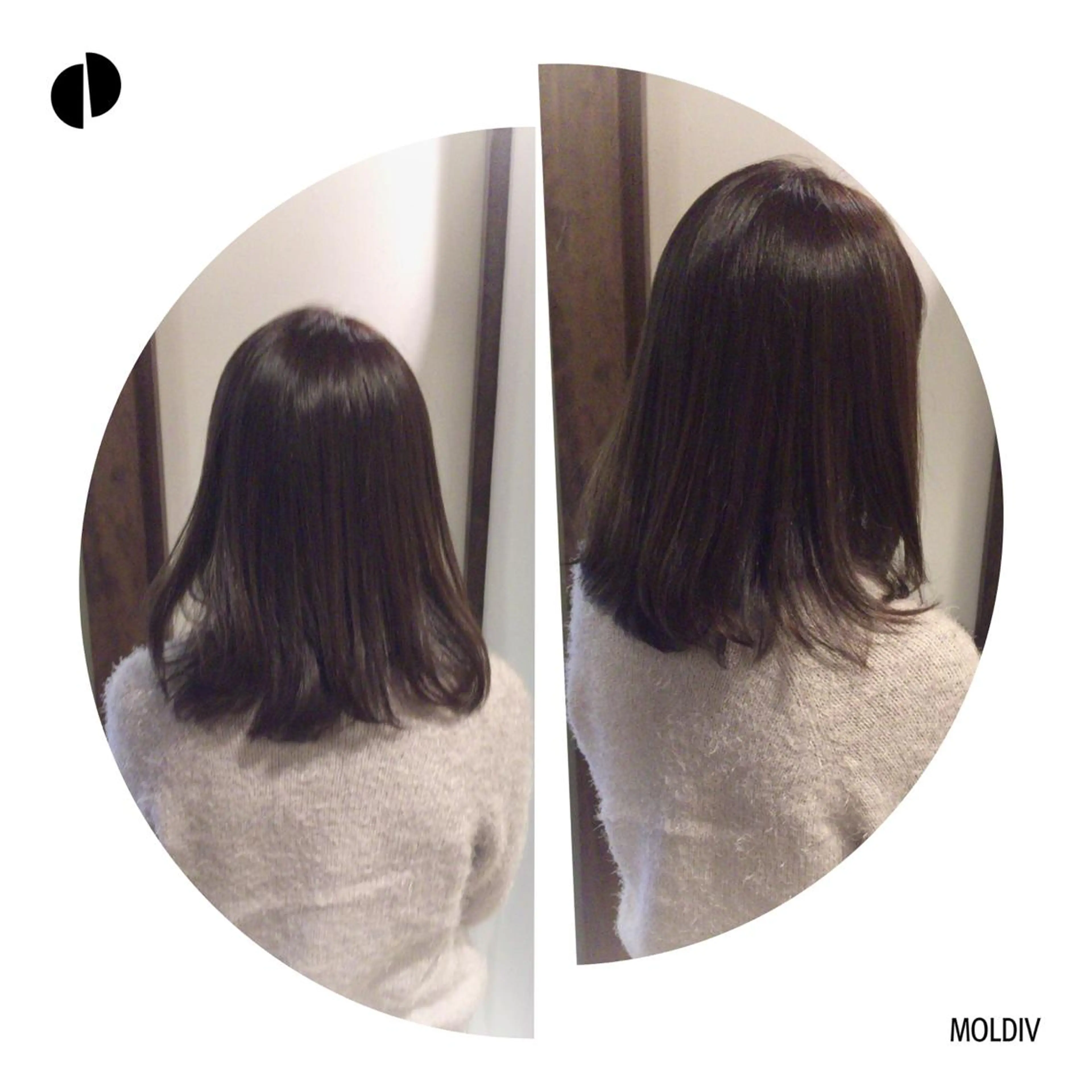 ミディアム セミロング カラー ネイビーカラー ✨縮毛矯正✨髪質改善 ナカシマ ユミのヘアスタイル