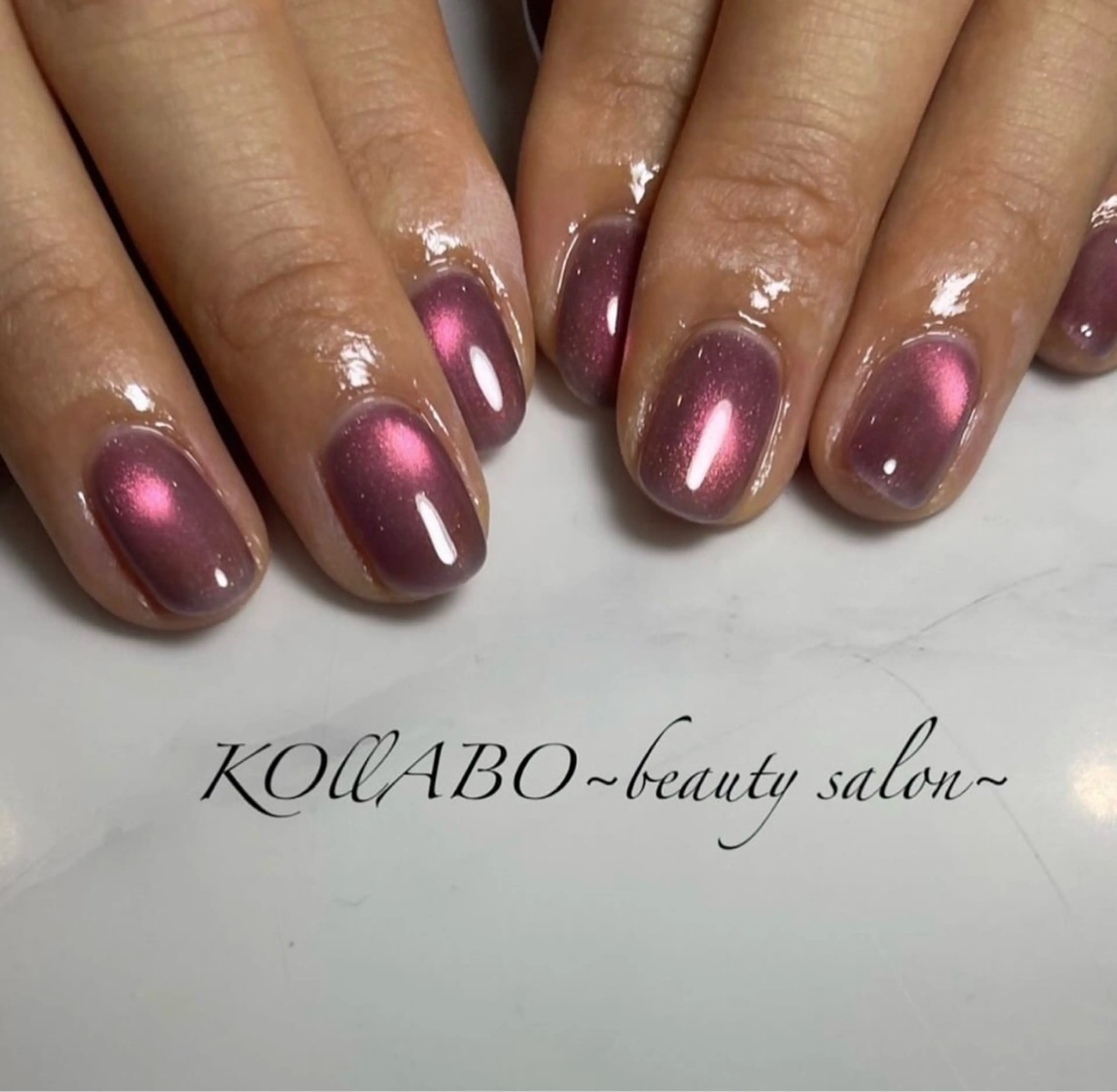 ネイル マグネットネイル マグネットワンカラー ワンカラーネイル ハンドネイル KOLLABO nailのネイルデザイン