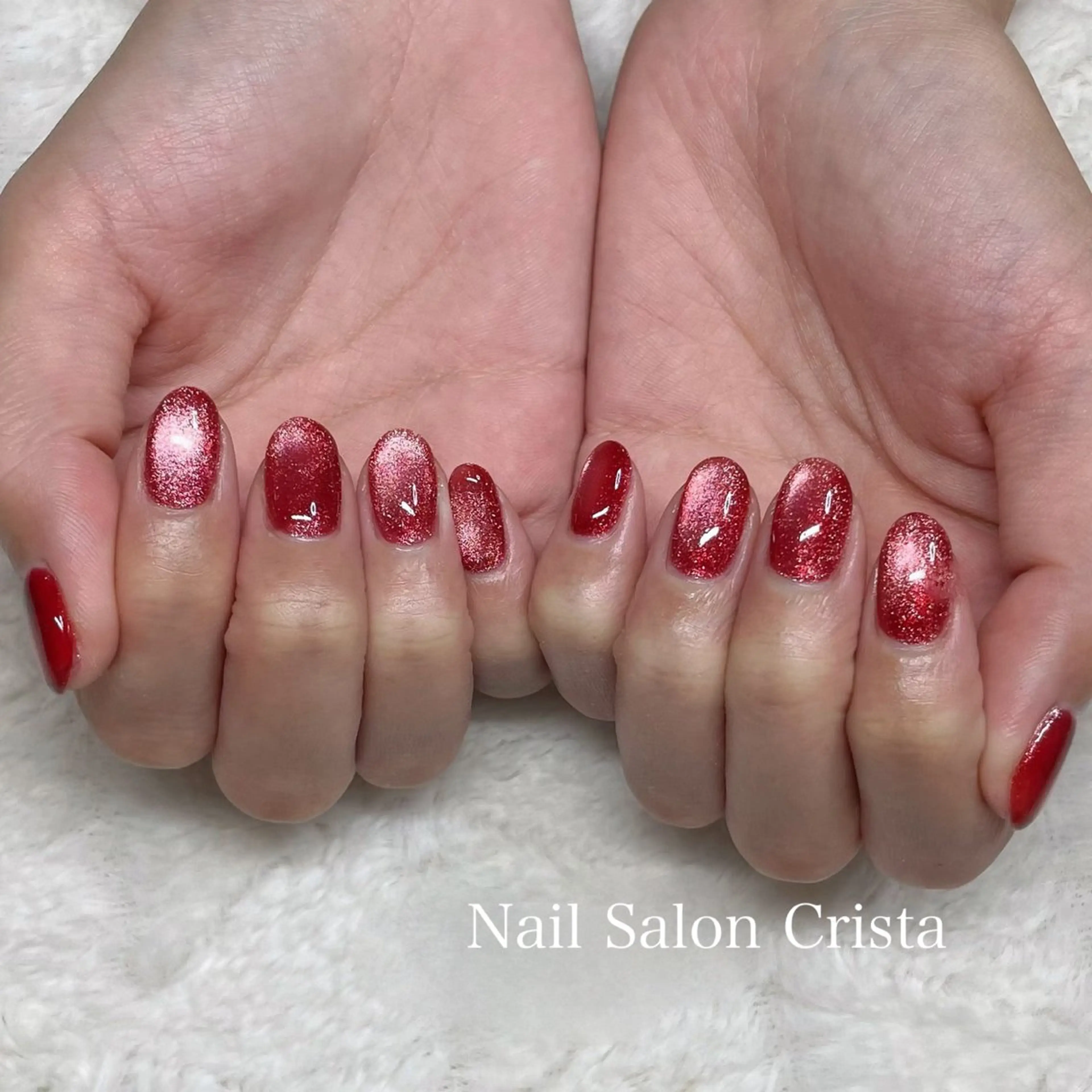 ネイル ジェルネイル パラジェル 赤色 ハンドネイル CRISTA所属・CRISTA MOMOのネイルデザイン