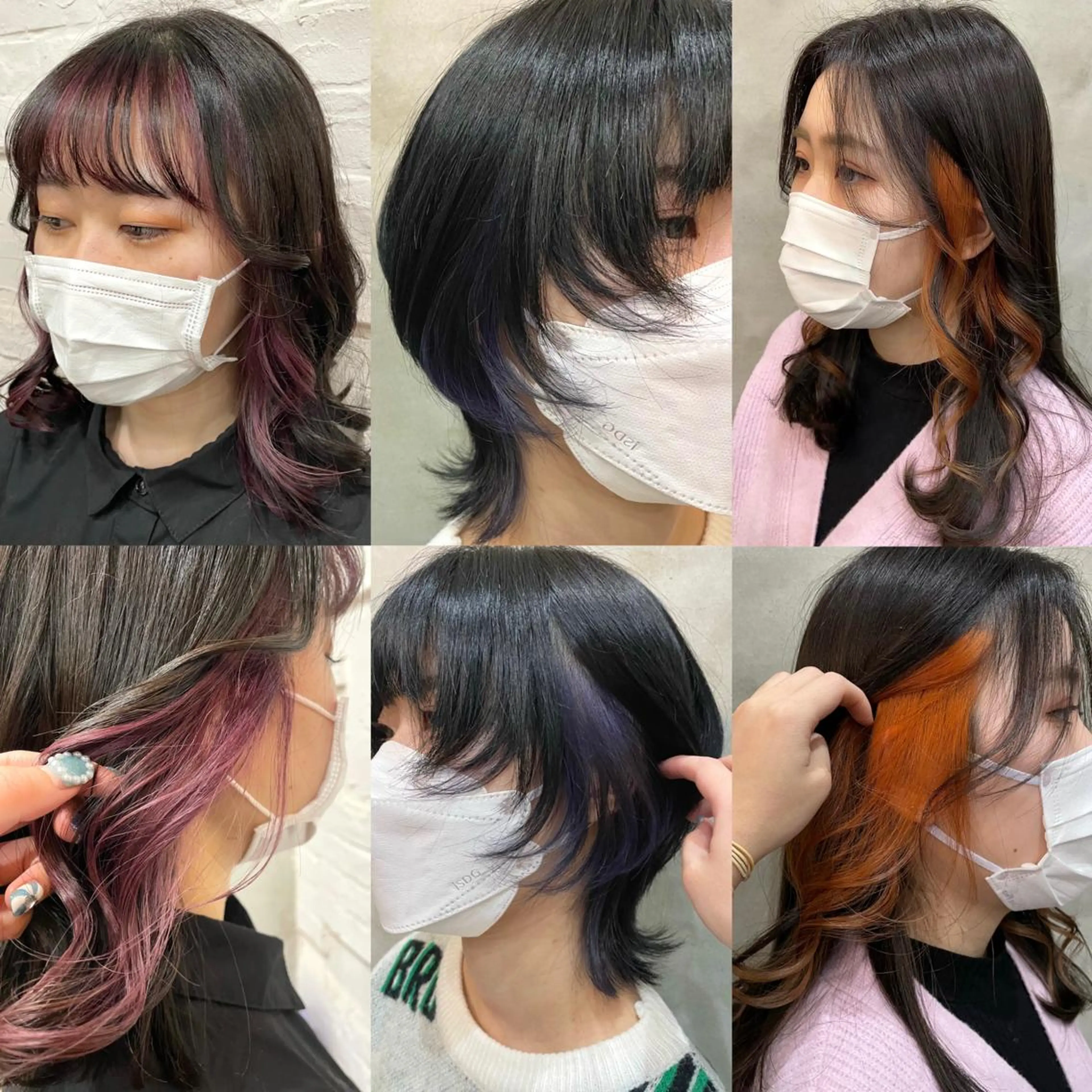 セミロング カラー ヘアアレンジ インナーカラー ヘアカラー トリートメント 【ピンク/韓国ヘア/ ヘアセット】亜海のヘアスタイル