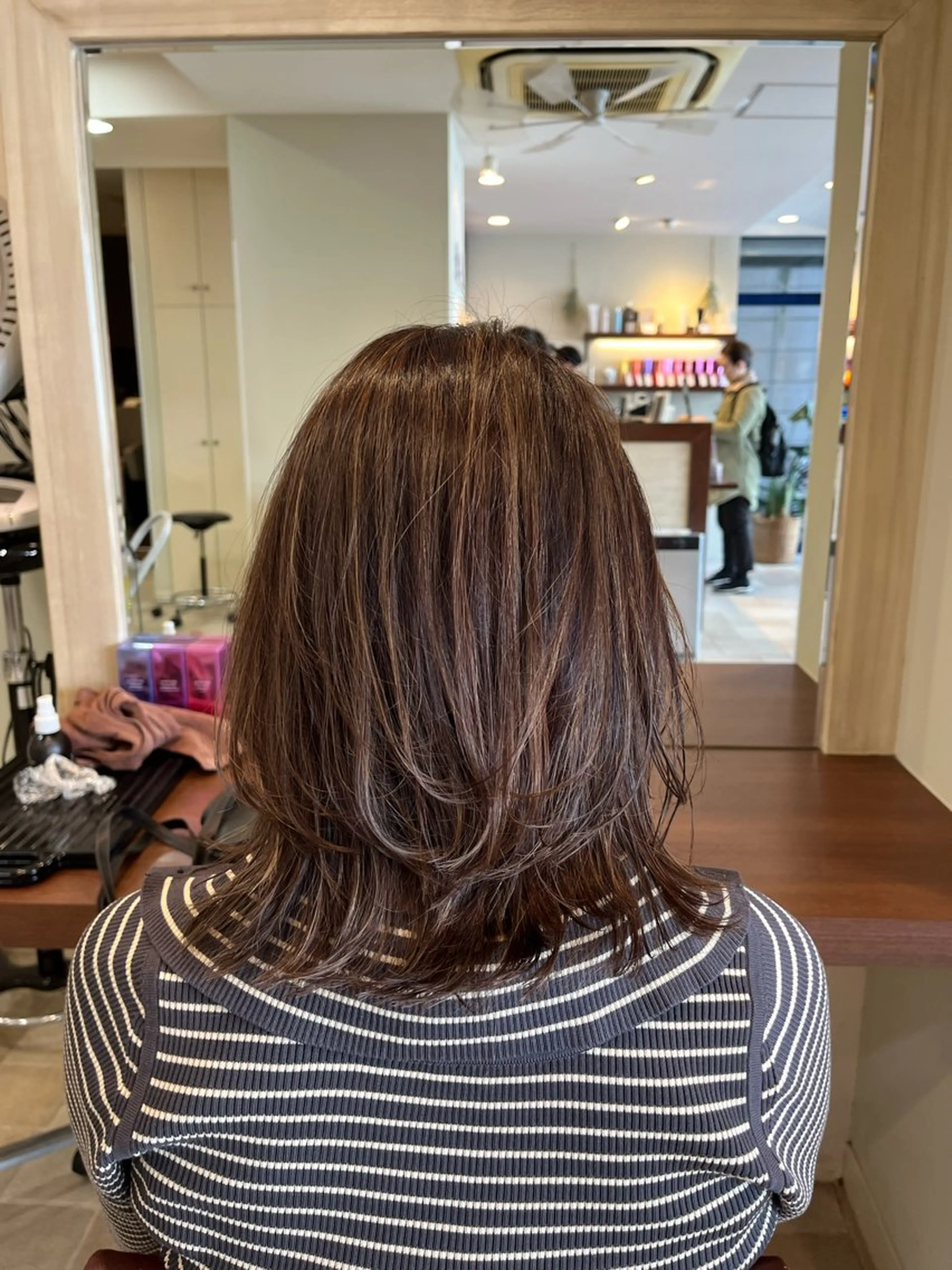 セミロング カラー 大人透明感艶カラー 寺田稜のヘアスタイル