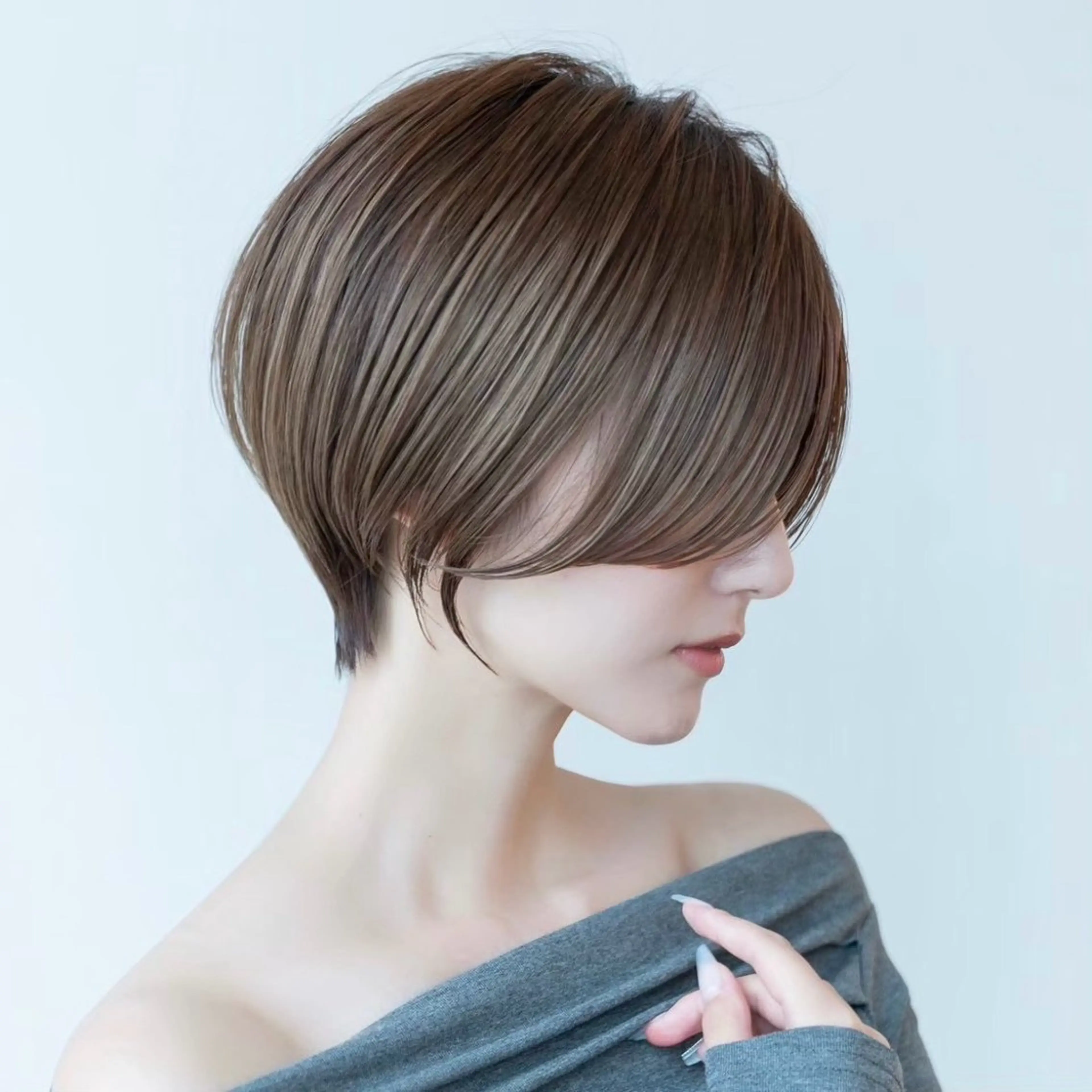 ショート カラー ショートボブ 丸みショート ボブ ショートヘア カット ヘアカラー 縮毛矯正 トリートメント 田中航平/渋谷ボブ/ レイヤーボブのヘアスタイル