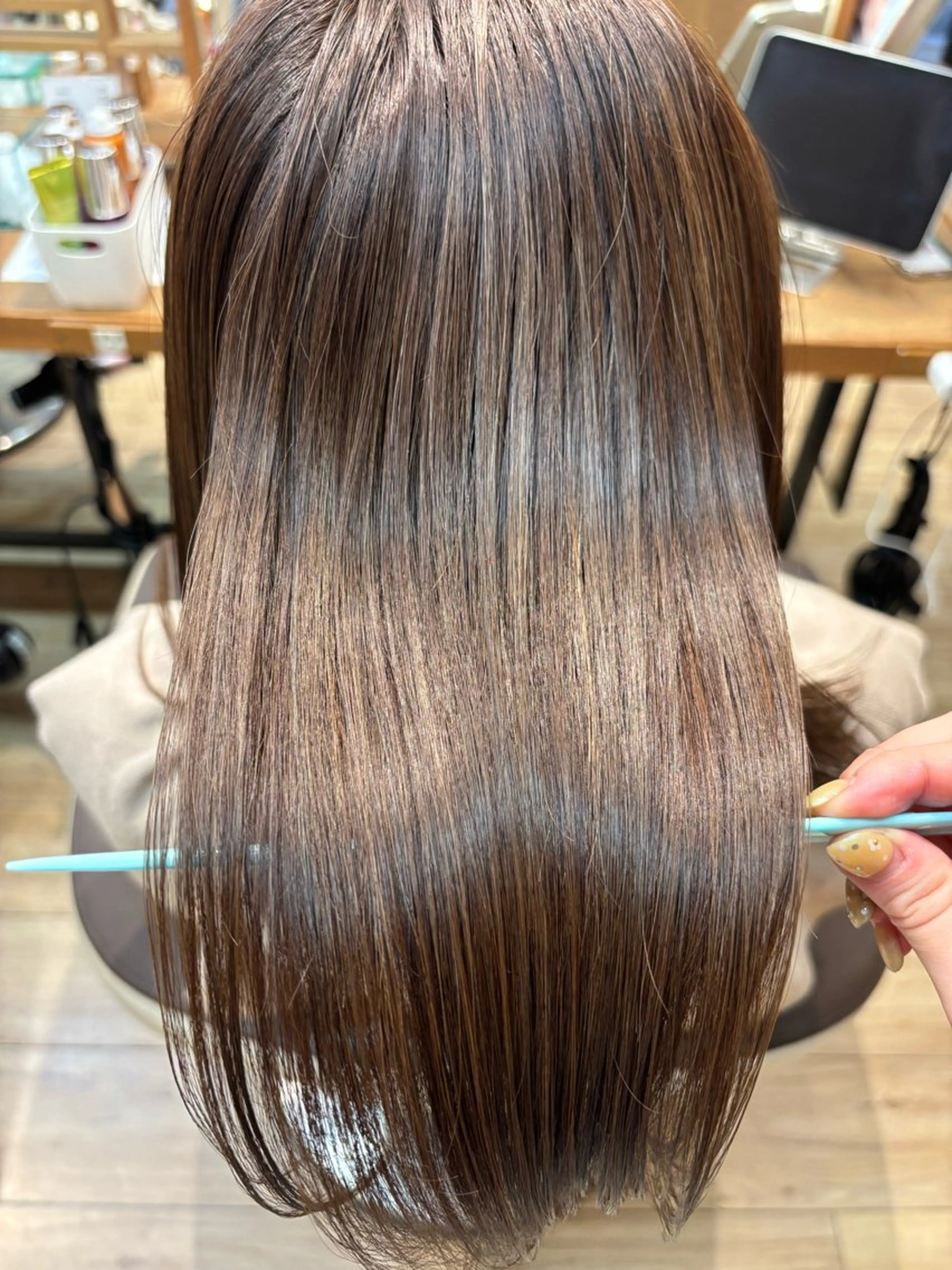 セミロング ヘアカラー 縮毛矯正 ゆうこ🍀髪質改善/ ストレート/艶カラーのヘアスタイル