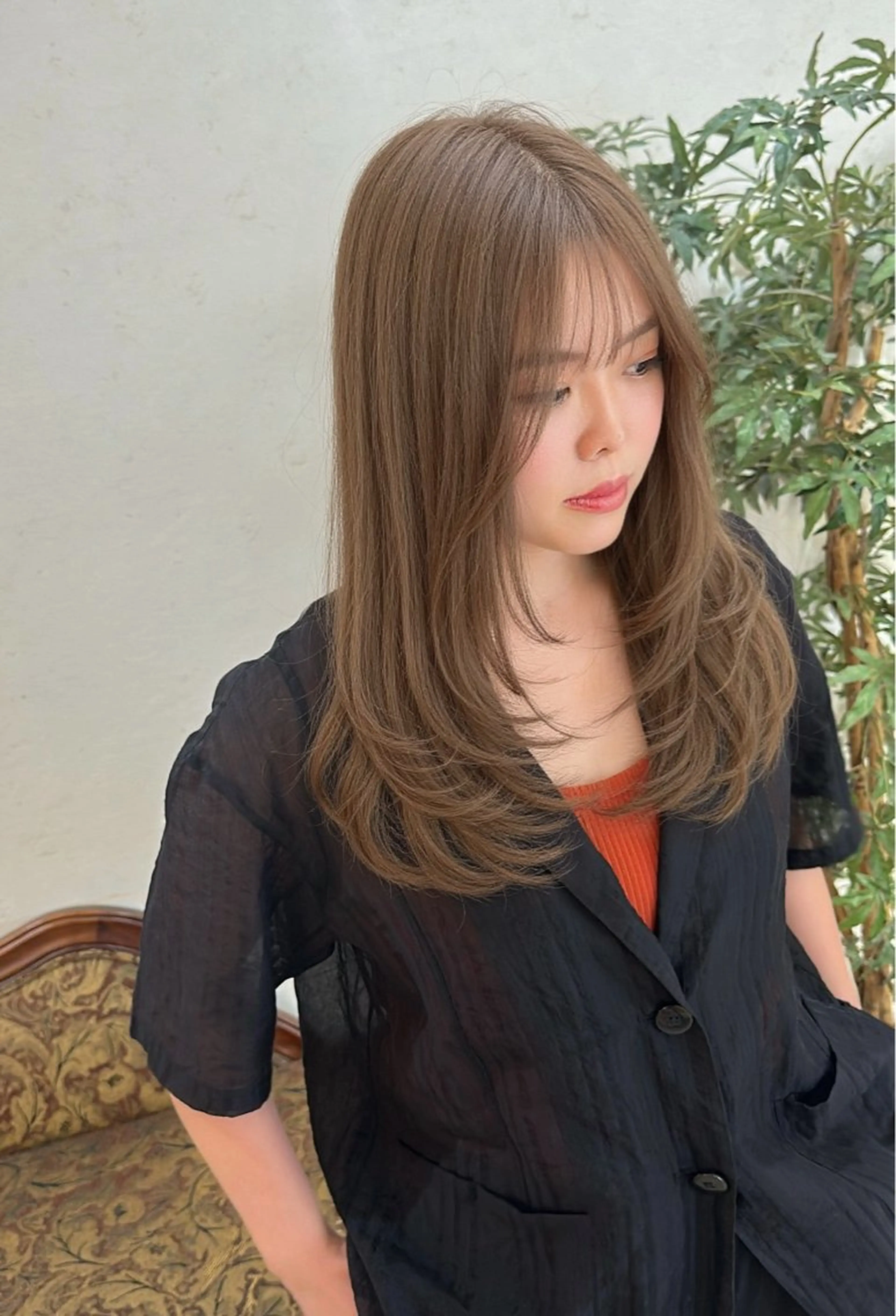 ロング カラー 大潮 梨奈のヘアスタイル