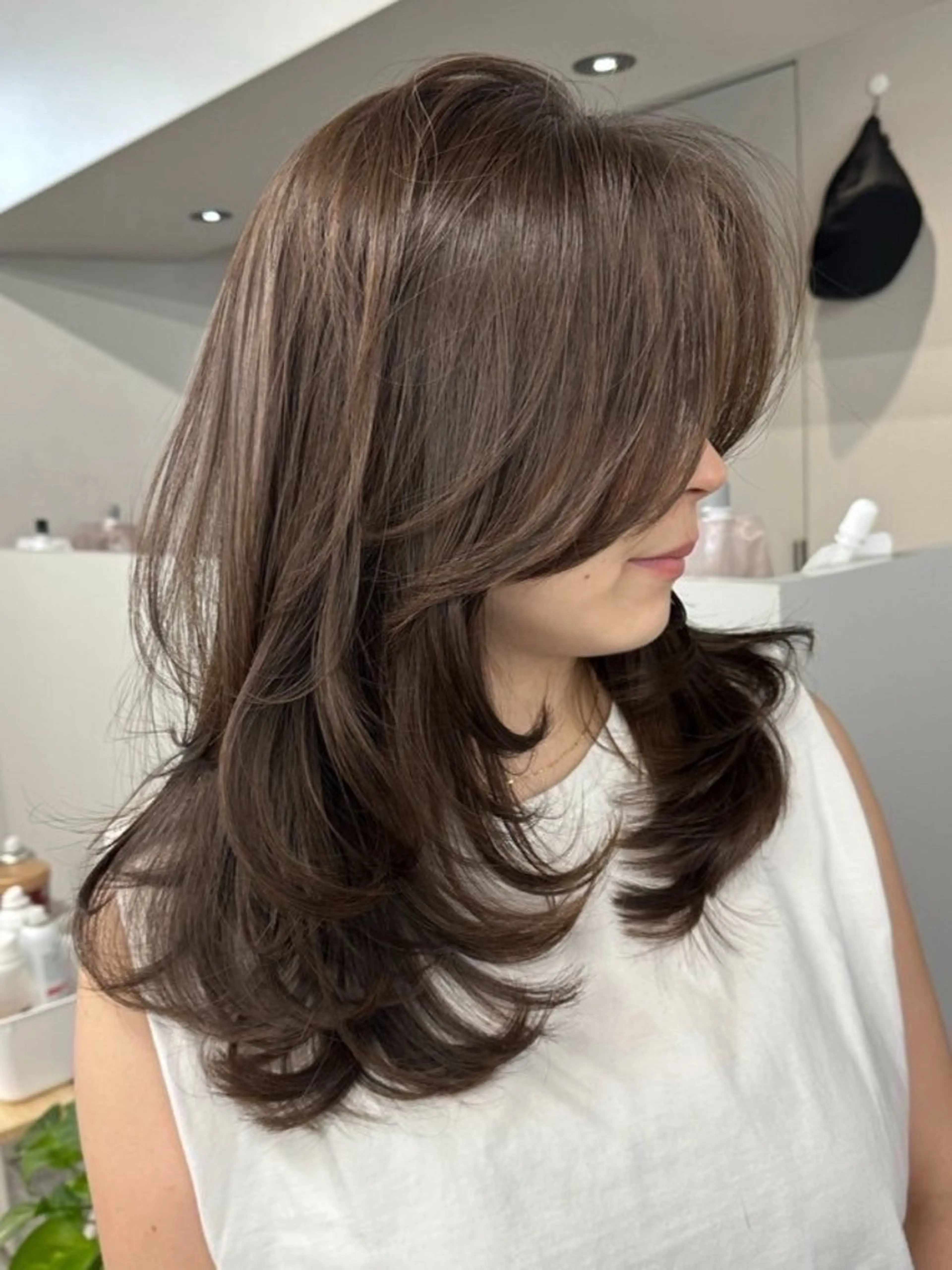 セミロング カラー ヘアアレンジ ヘアカラー トリートメント 🫧透明感カラー/ 艶カラー🫧namiのヘアスタイル