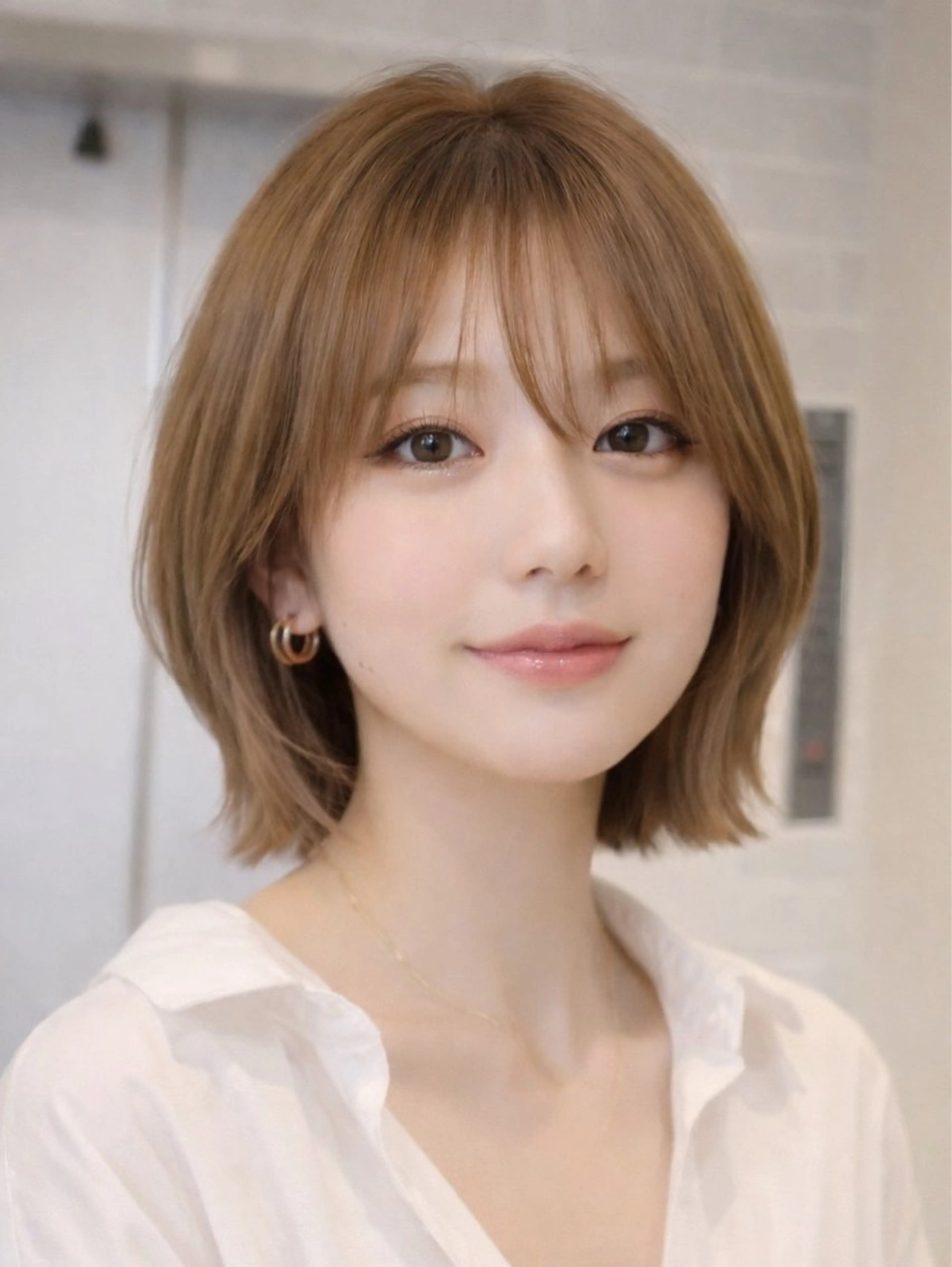 ショート カラー 切りっぱなしボブ ボブ カット ヘアカラー 丸山 心 / 艶カラーのヘアスタイル