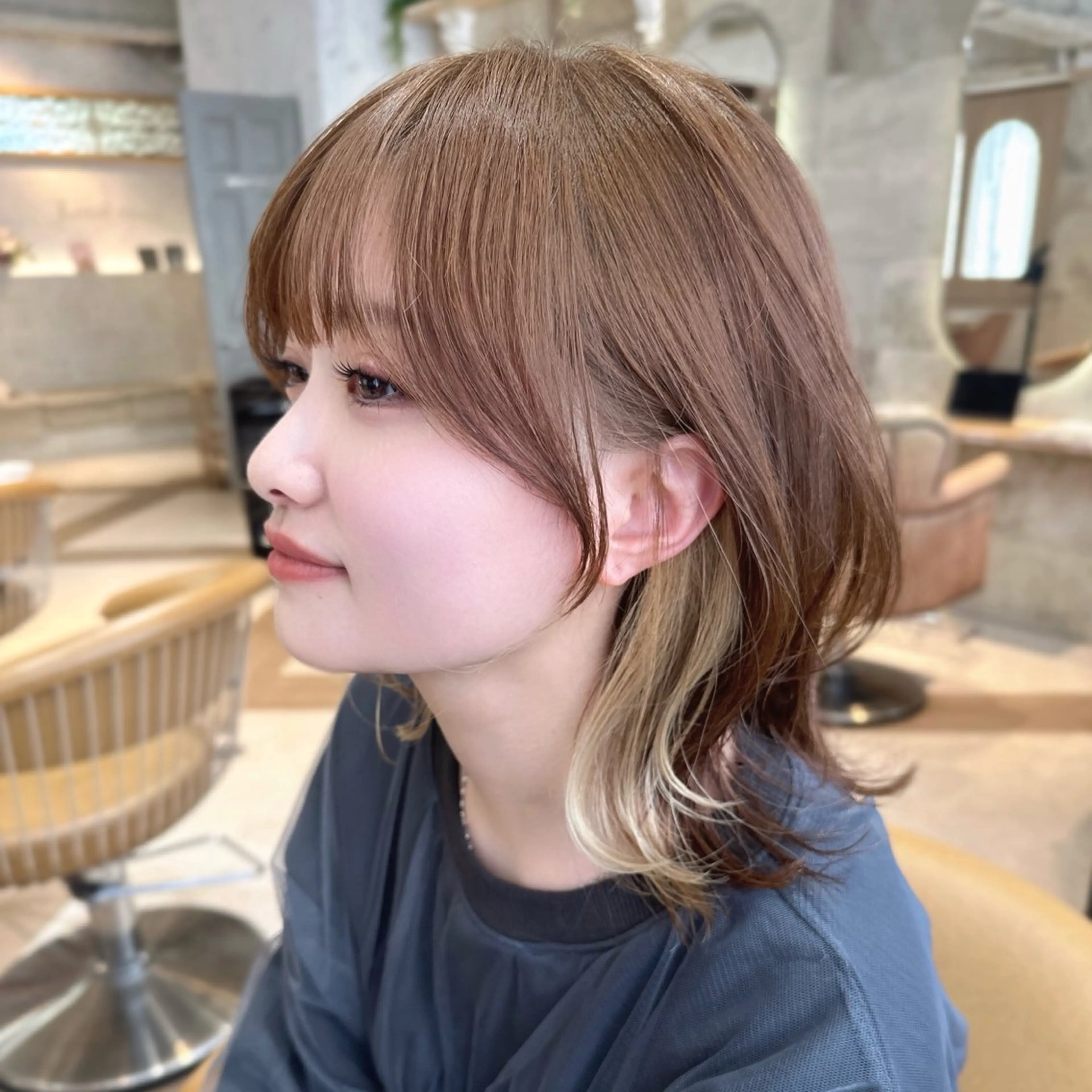 ミディアム カラー ヘアカラー トリートメント 荻野 峻輔/レイヤー /ハッシュ/透明感のヘアスタイル