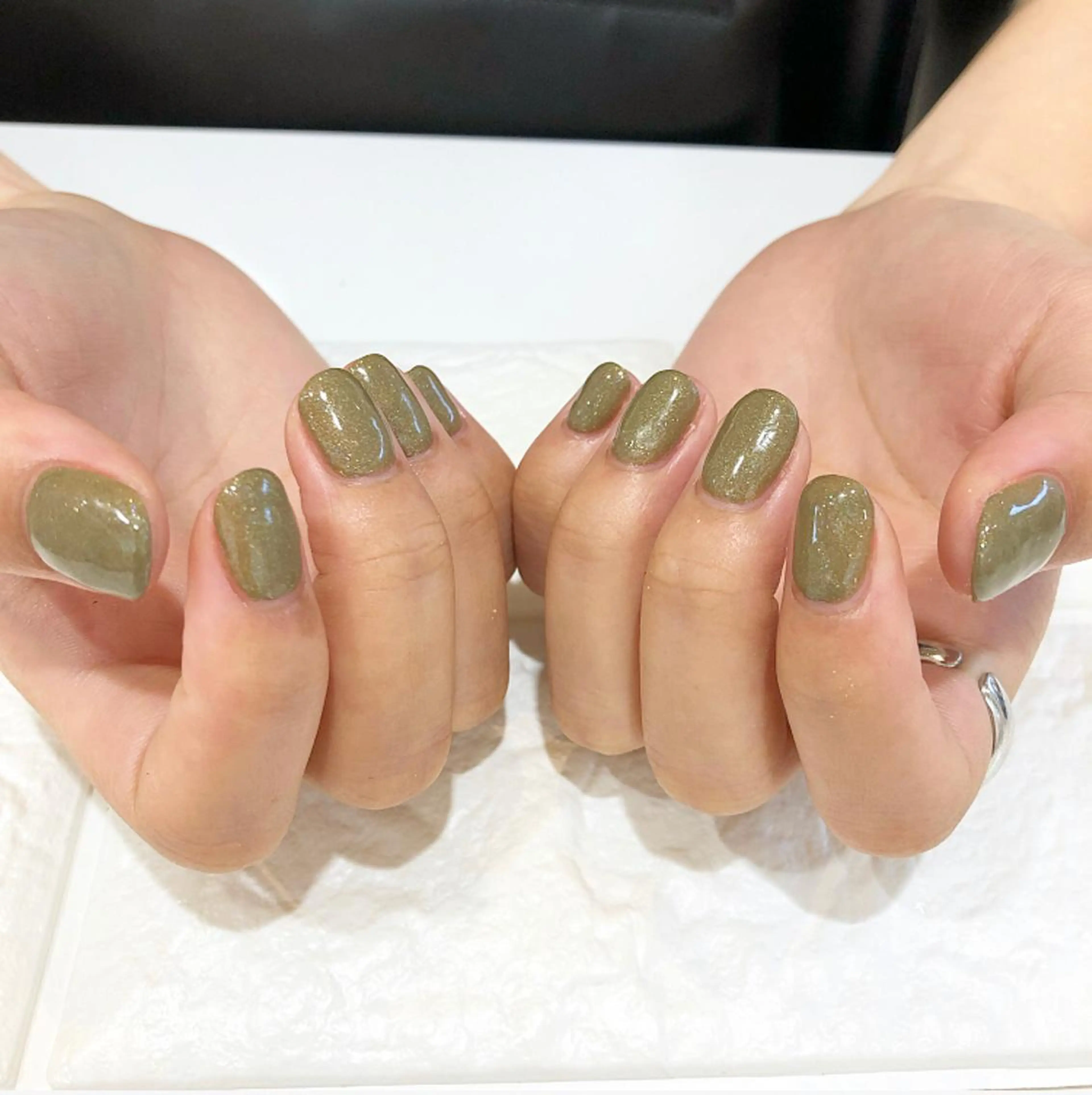 ネイル ラメ(グリッター) ワンカラーネイル rina eye&nailのマツエク・マツパデザイン
