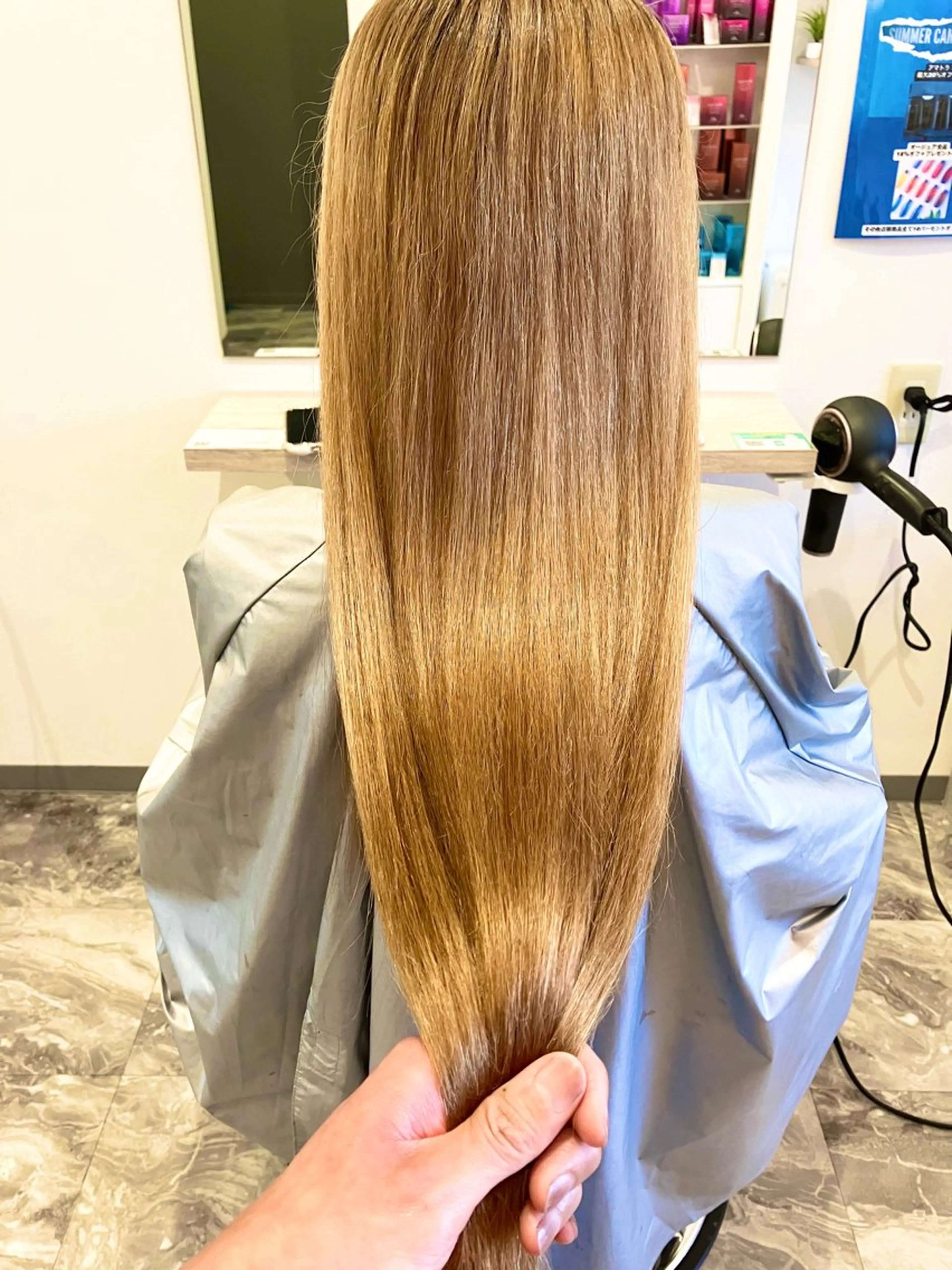 セミロング カラー パーマ ブリーチ 髪質改善 縮毛矯正 ブリーチ&ストレート 長谷川勇人のヘアスタイル