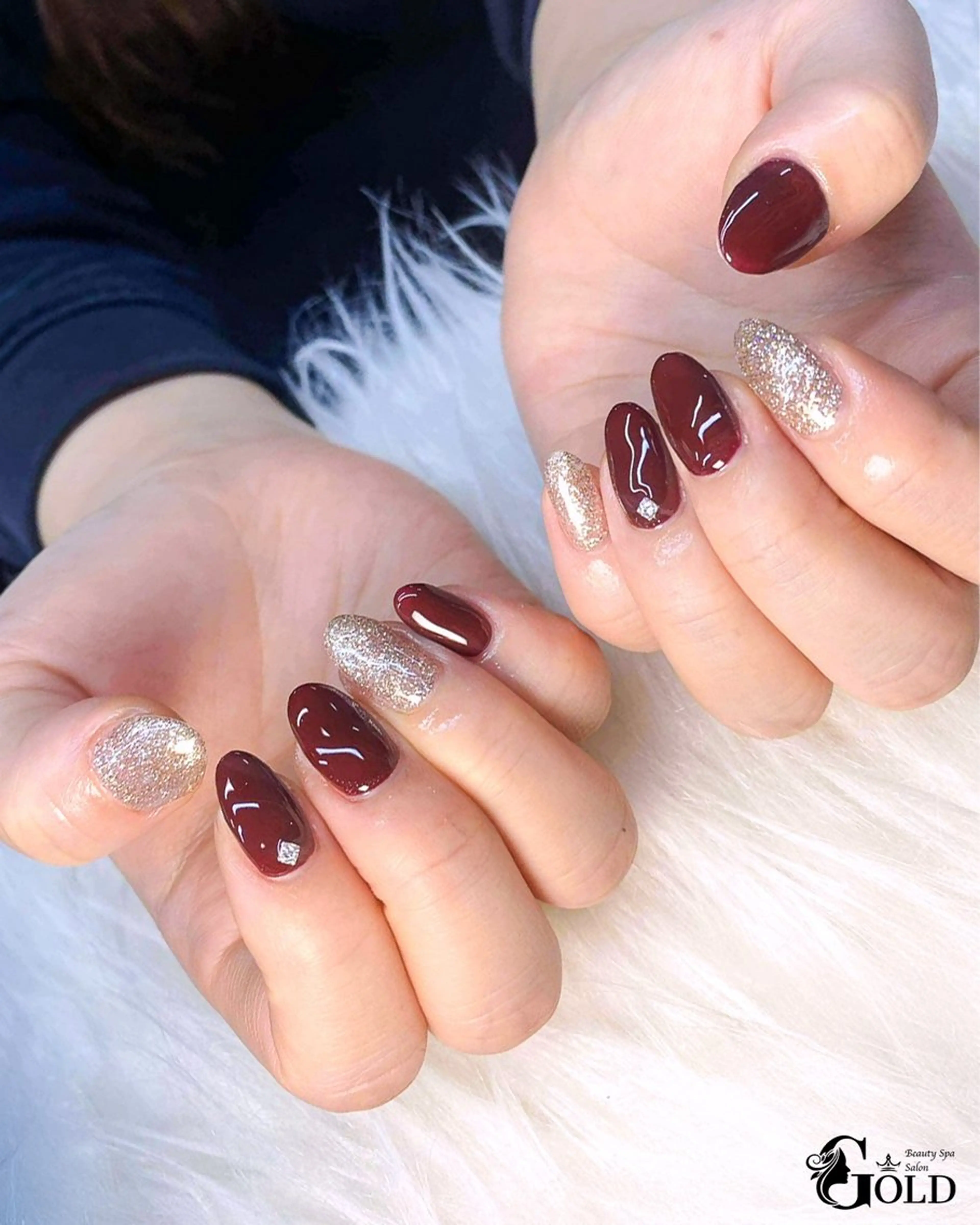 ネイル 韓国ネイル オフィスネイル Gold Nail 千葉/風香のネイルデザイン