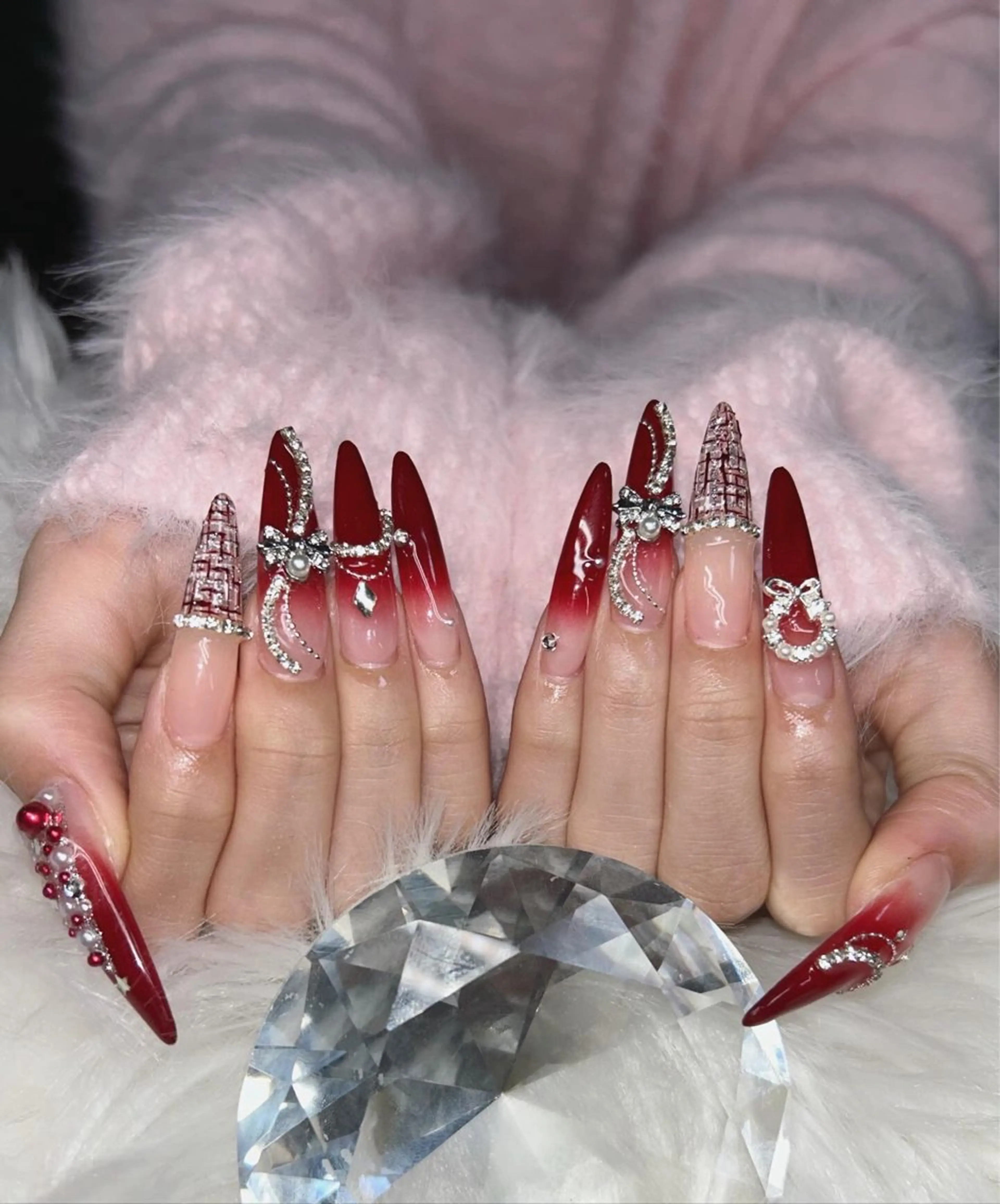 ネイル アートネイル オーロラネイル チークネイル 長さ出し フットネイル ハンドネイル Chan nailsのネイルデザイン