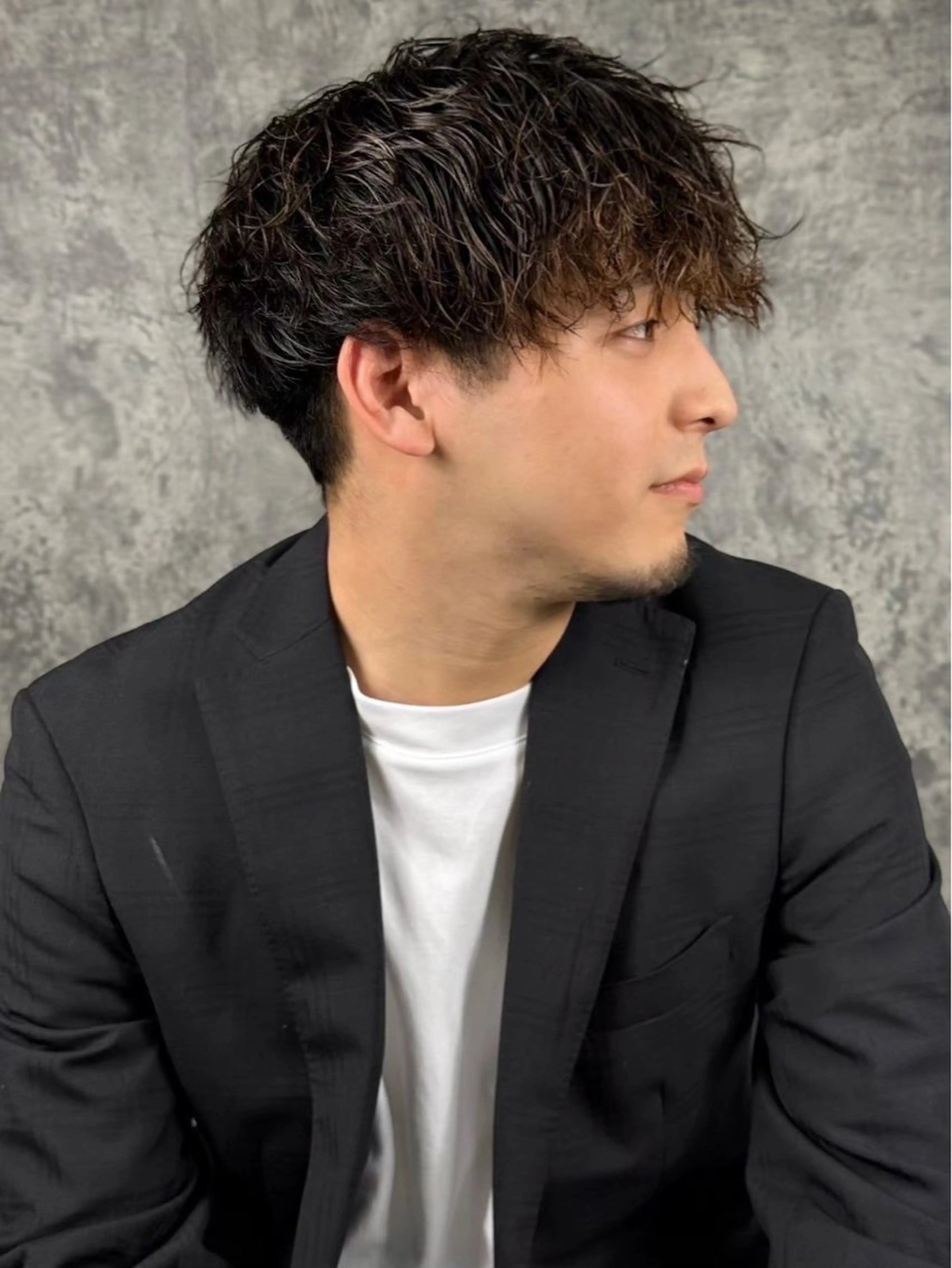 ショート パーマ メンズ 福崎 凛太朗のヘアスタイル