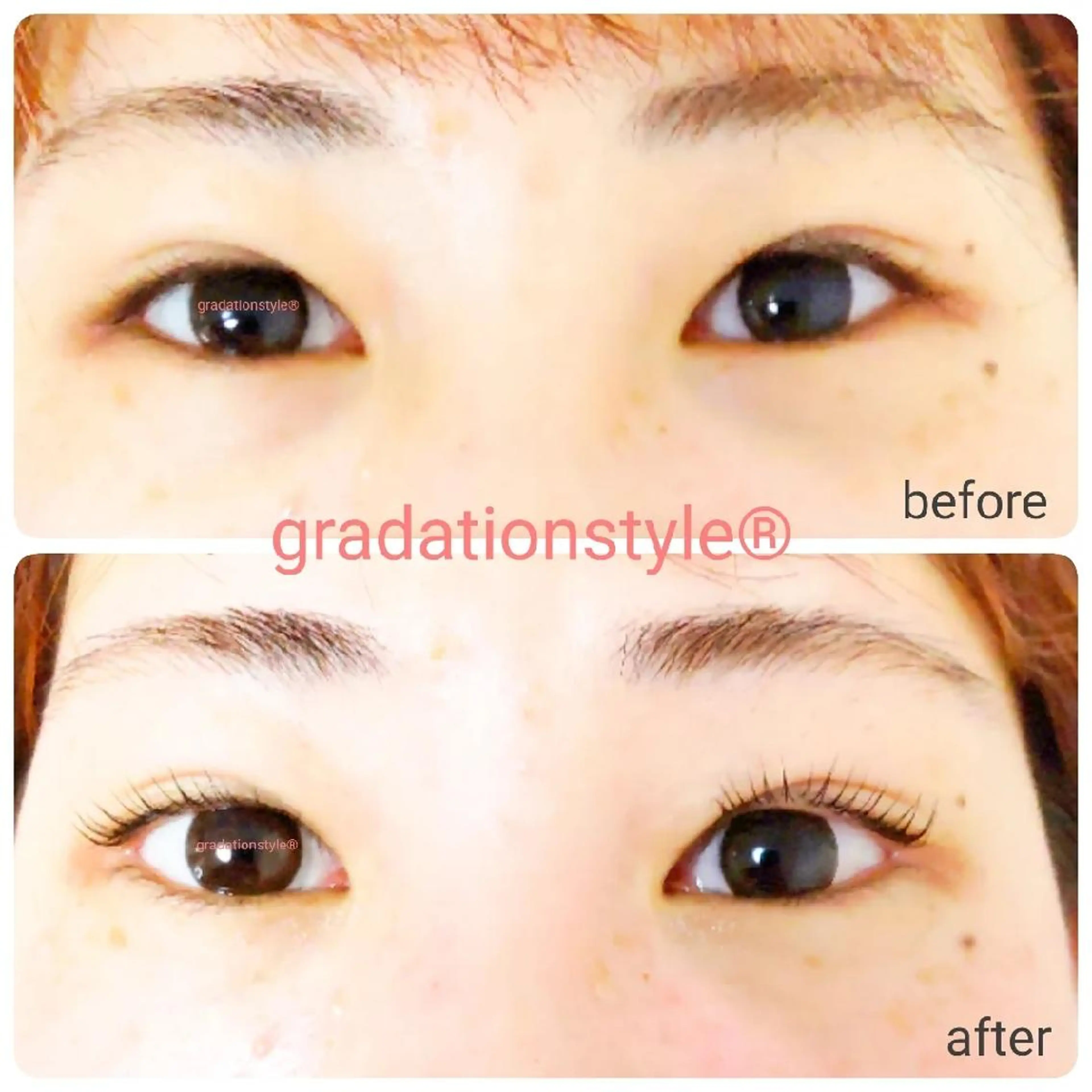 マツエク・マツパ パリジェンヌラッシュリフト 一重×まつ毛パーマ 🎼グラデーション スタイル札幌♫*⁠✧のマツエク・マツパデザイン