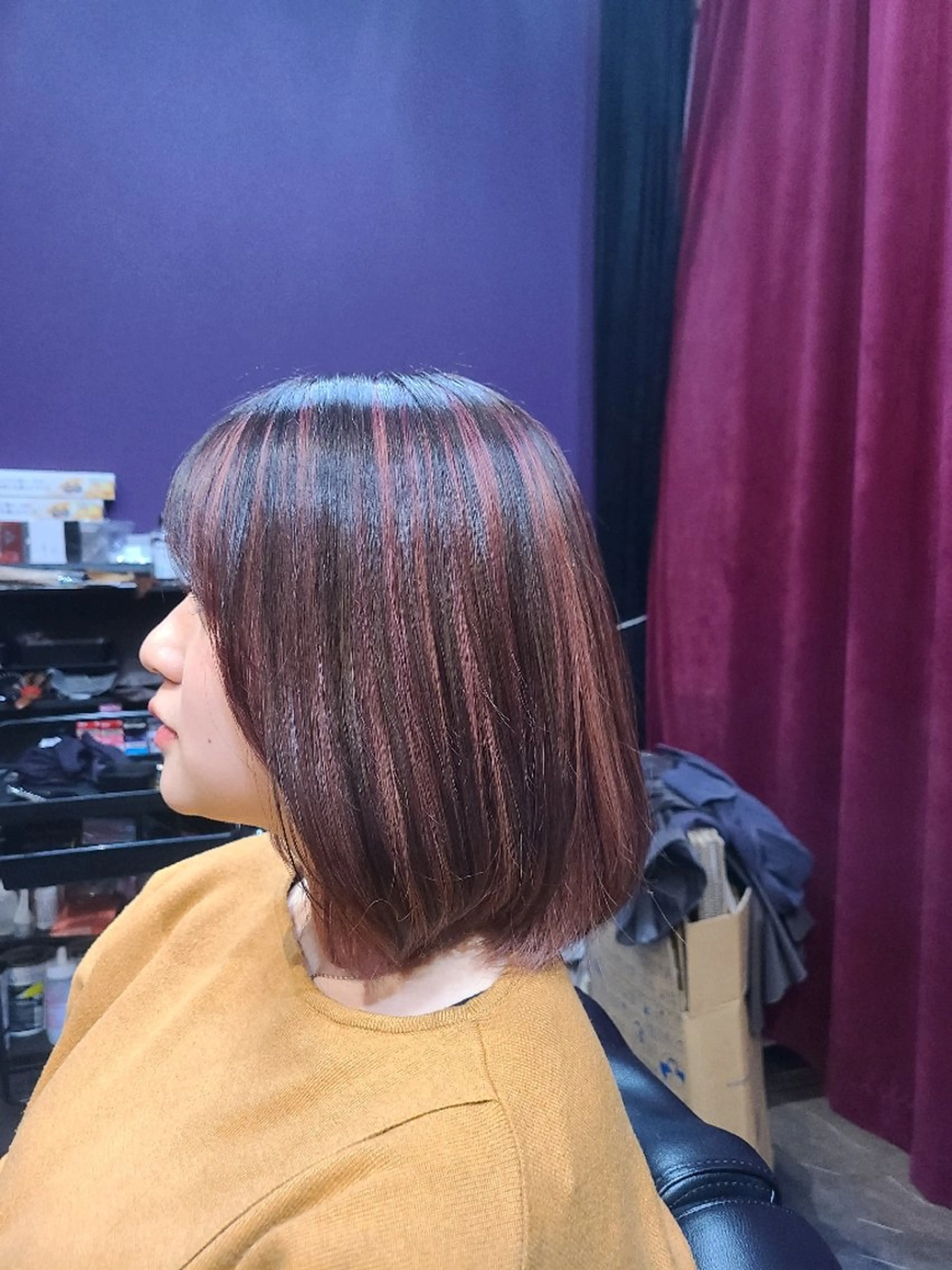 ミディアム カット ヘアカラー トリートメント 渡辺 康行のヘアスタイル