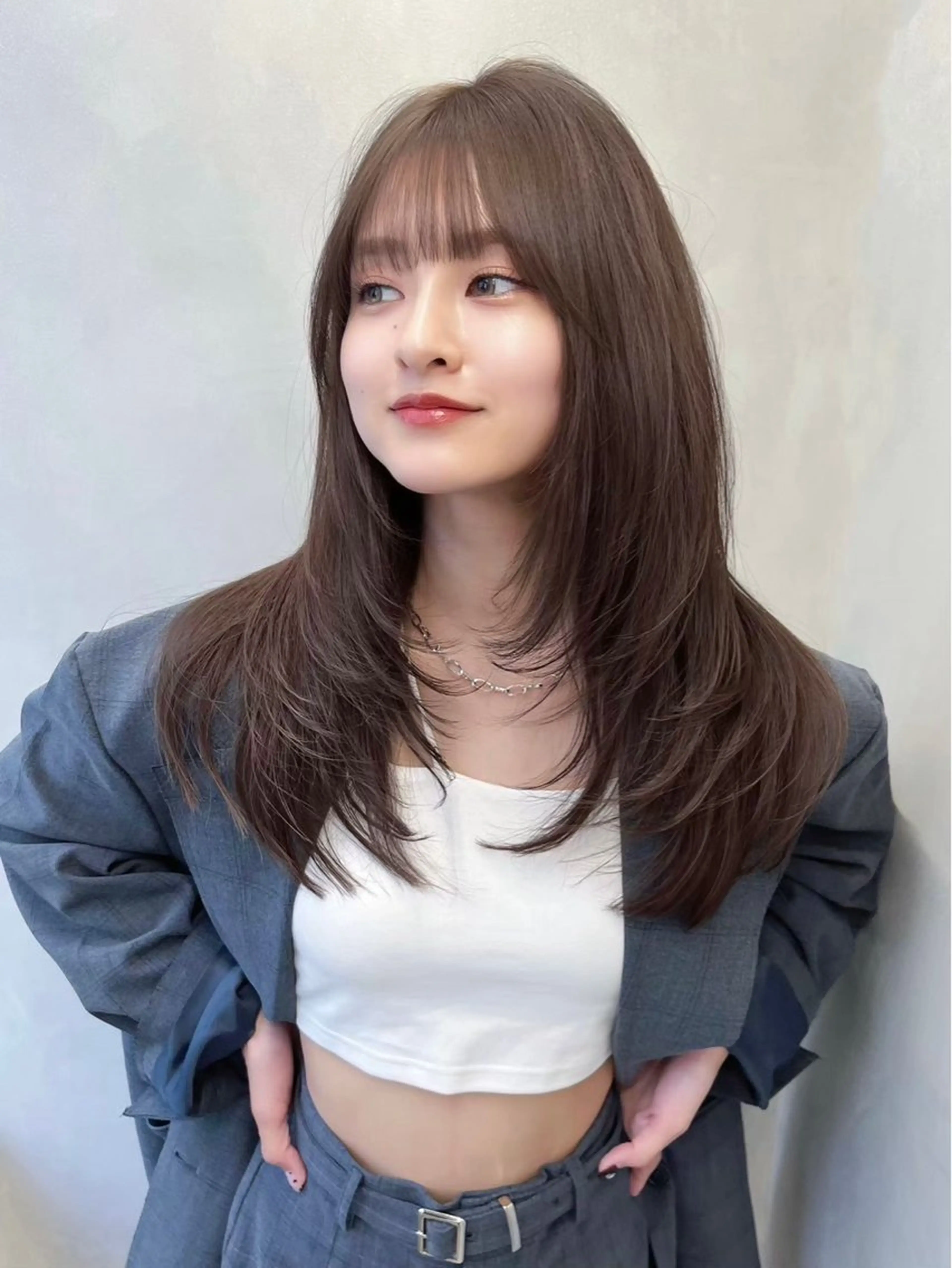 ロング カラー ヘアアレンジ カット ヘアカラー 縮毛矯正 トリートメント ヘアセット 大宮‎🩵縮毛矯正 レイヤー　佐藤和のヘアスタイル