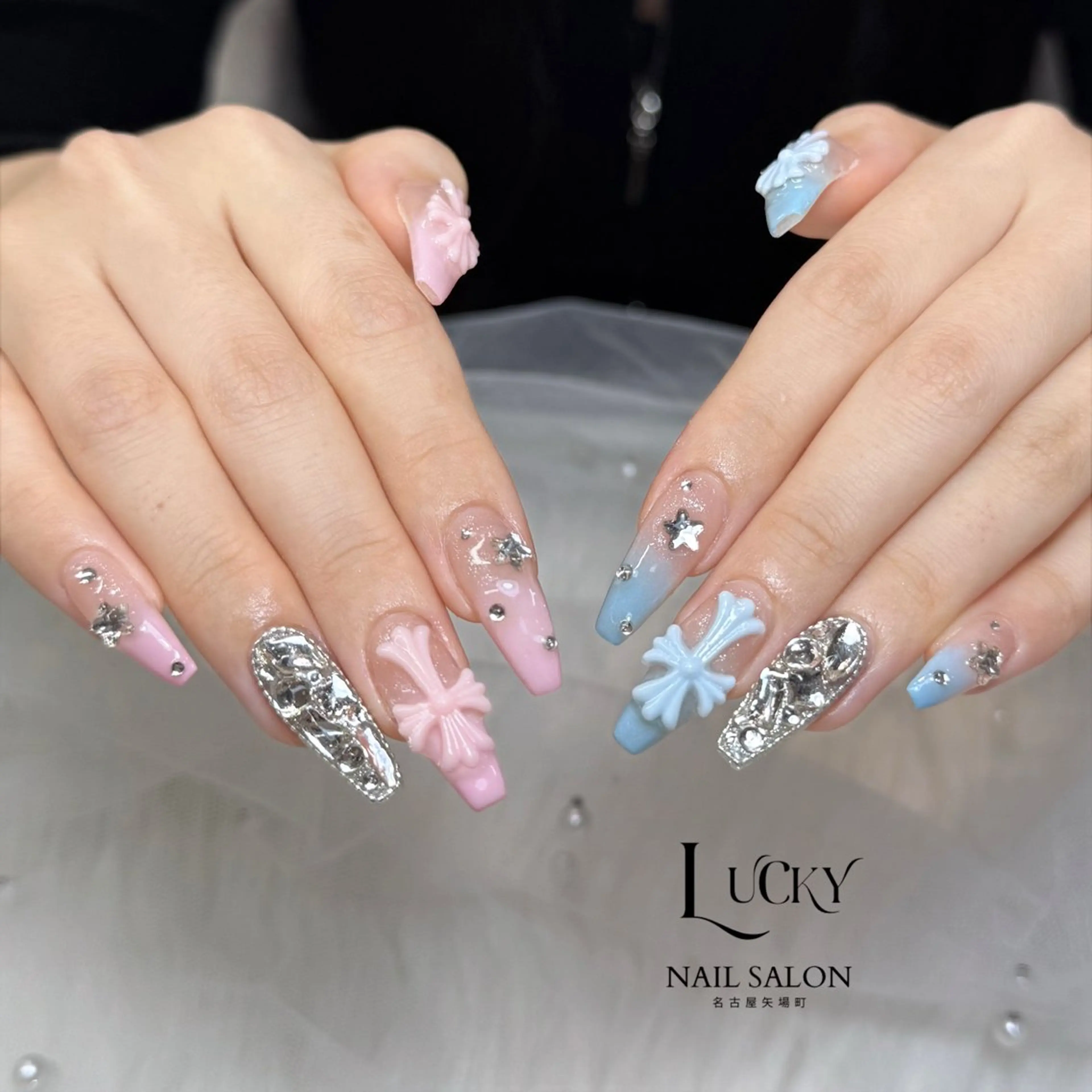 ネイル アートネイル ジェルネイル ロングネイル 持ち込み シンプルネイル ハンドネイル Lucky Nail Salon所属・Lucky Nail Salonのネイルデザイン