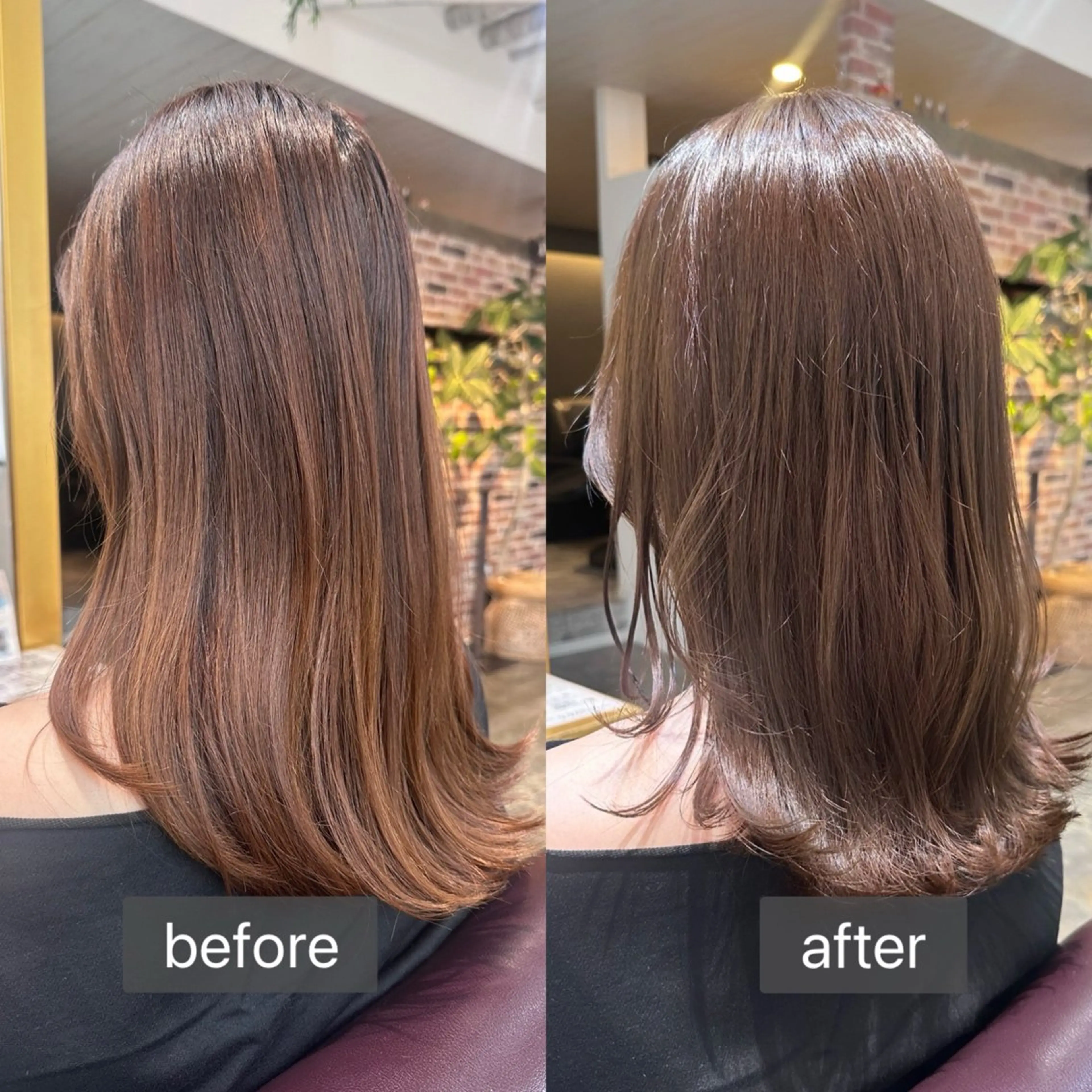 セミロング カラー ブラウンカラー チョコレートブラウン カット ヘアカラー 心斎橋/レイヤー/ 艶カラー💖Sakiのヘアスタイル