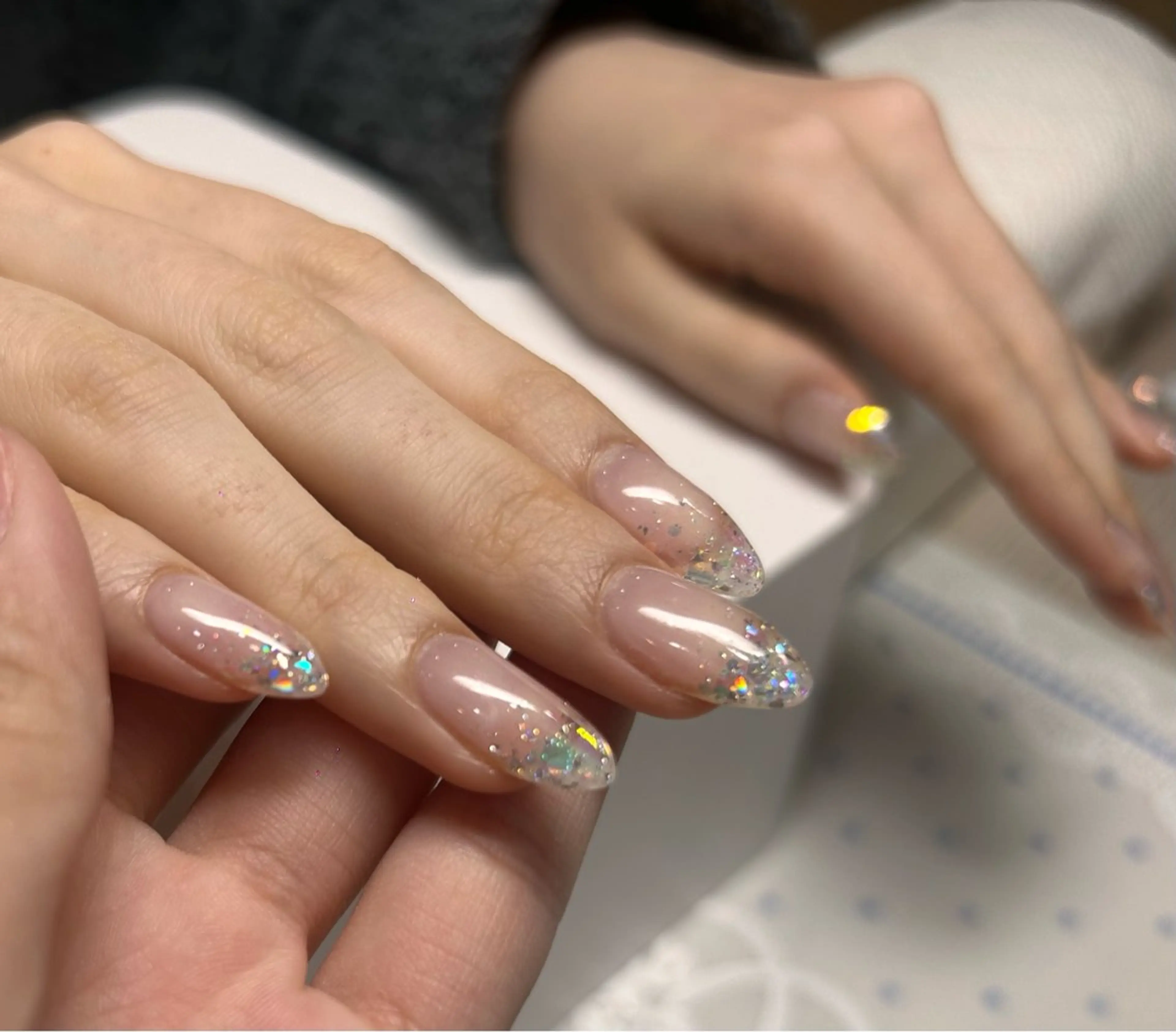 ネイル グラデーション キラキラネイル ラメ(グリッター) ラメグラデーション ANELA 結羽のネイルデザイン
